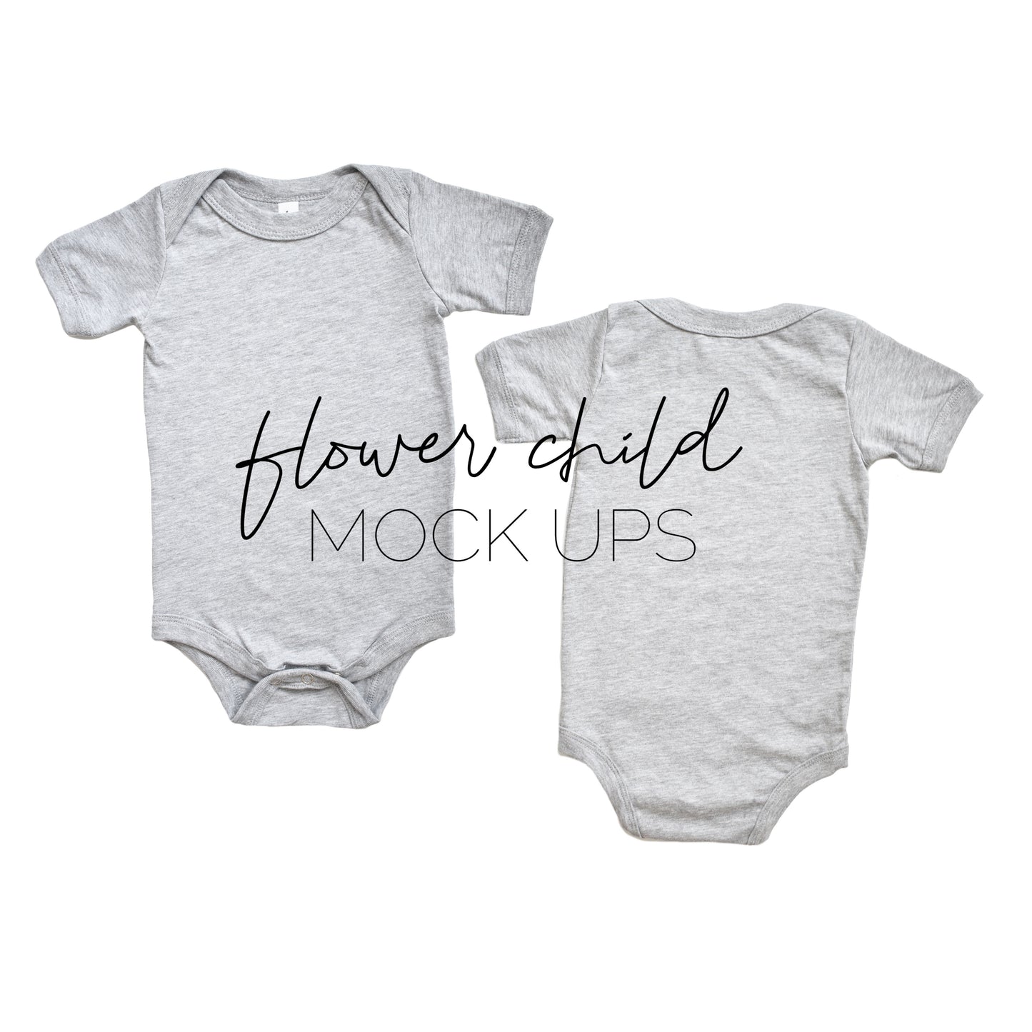 100B Athletic Heather Onesie Front and Back - flowerchildmockups