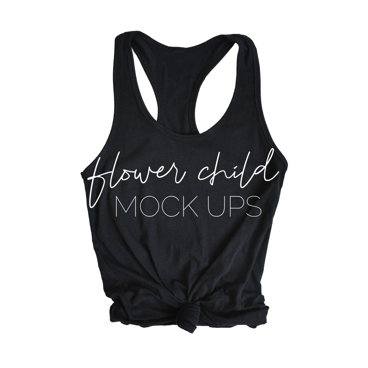 Next Level 1533 Black Mock-Up Center Knot - flowerchildmockups