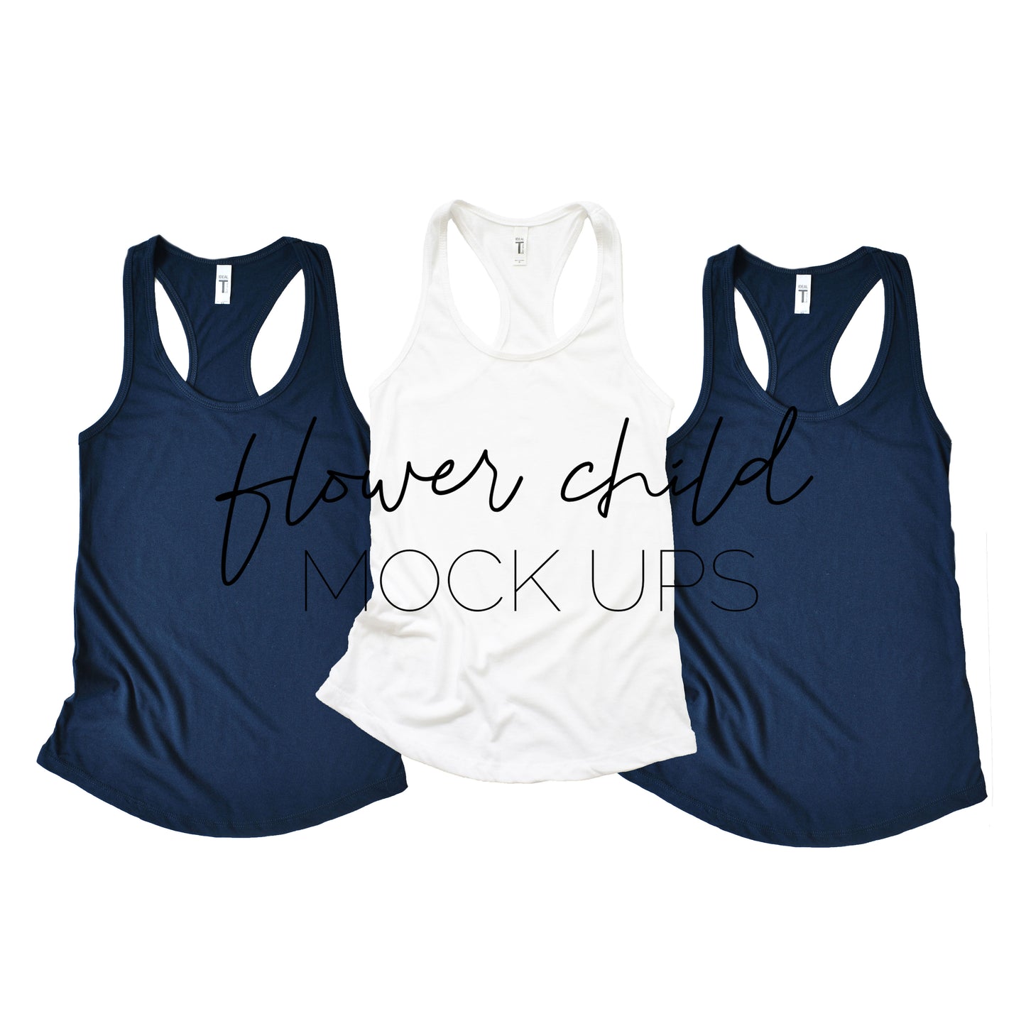 Next Level 1533 Navy White Trio Mock-up - flowerchildmockups
