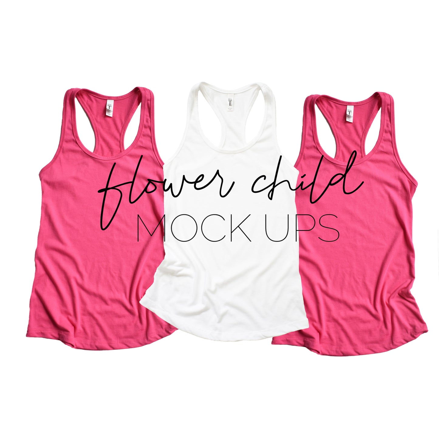 Next Level 1533 Raspberry White Trio Mock-up - flowerchildmockups