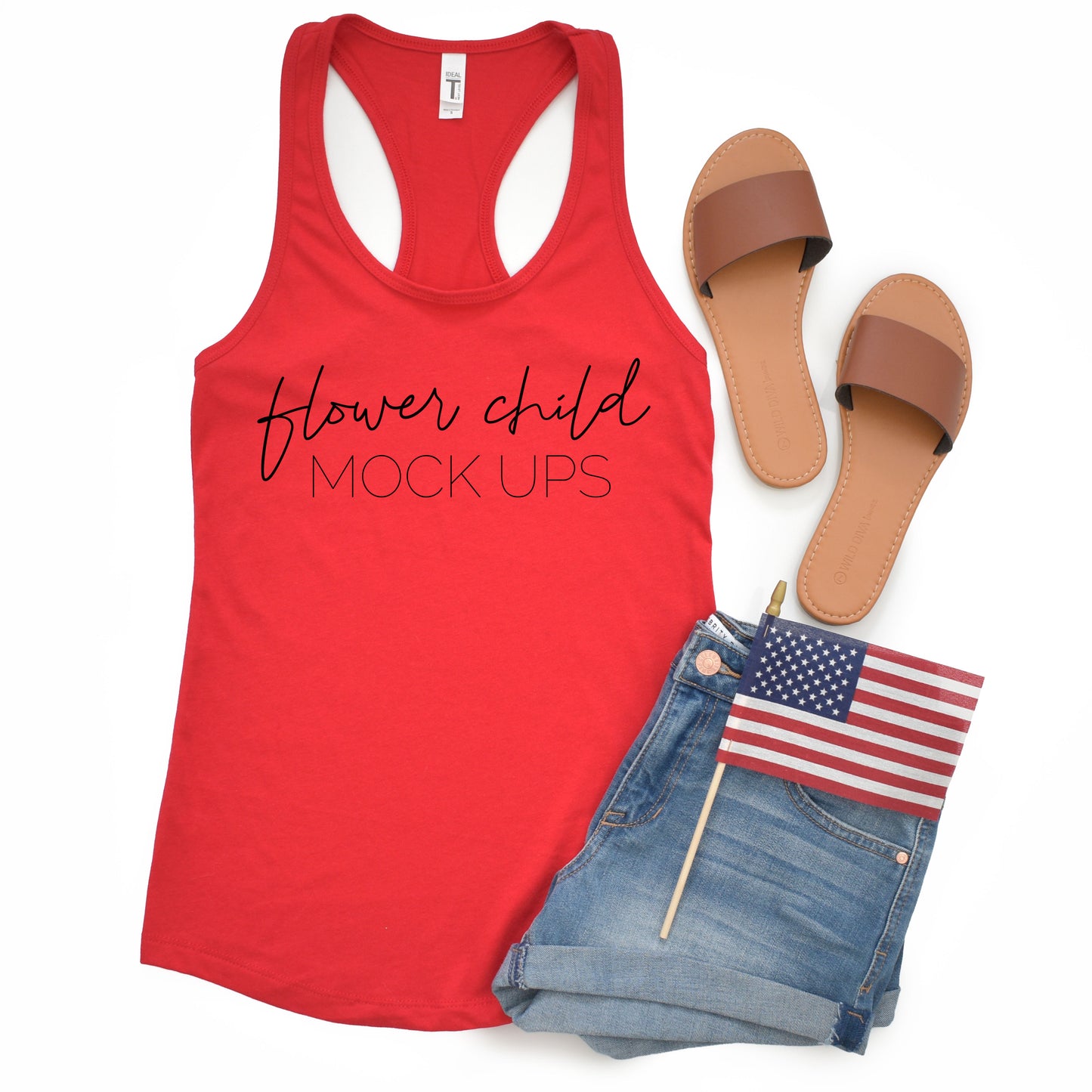 Next Level 1533 Red 4th of July Mockup - flowerchildmockups