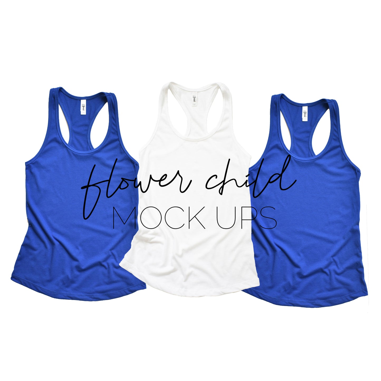 Next Level 1533 Royal Blue White Trio Mock-up - flowerchildmockups