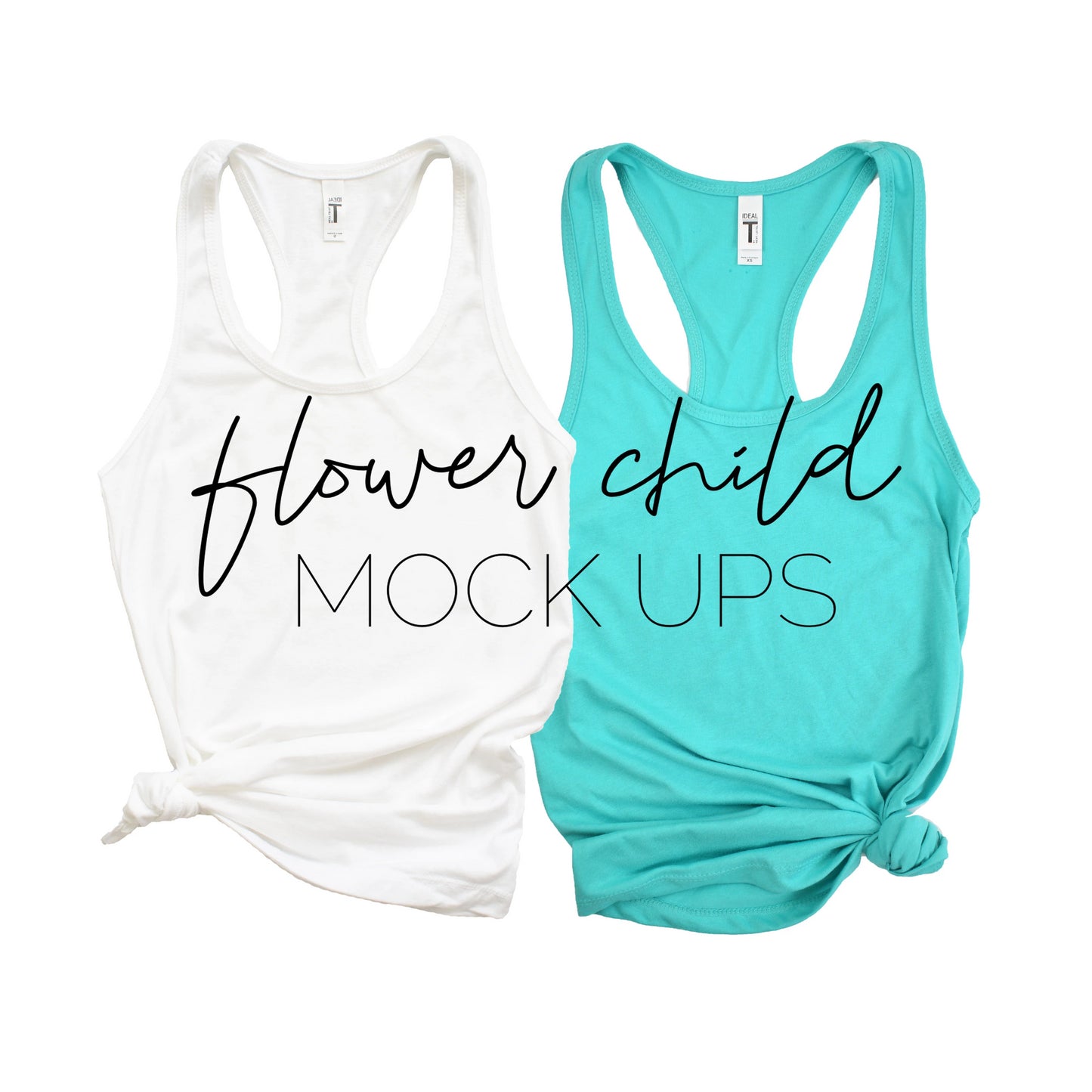 Next Level 1533 Tahiti White Combo Mock-up Side Knots - flowerchildmockups