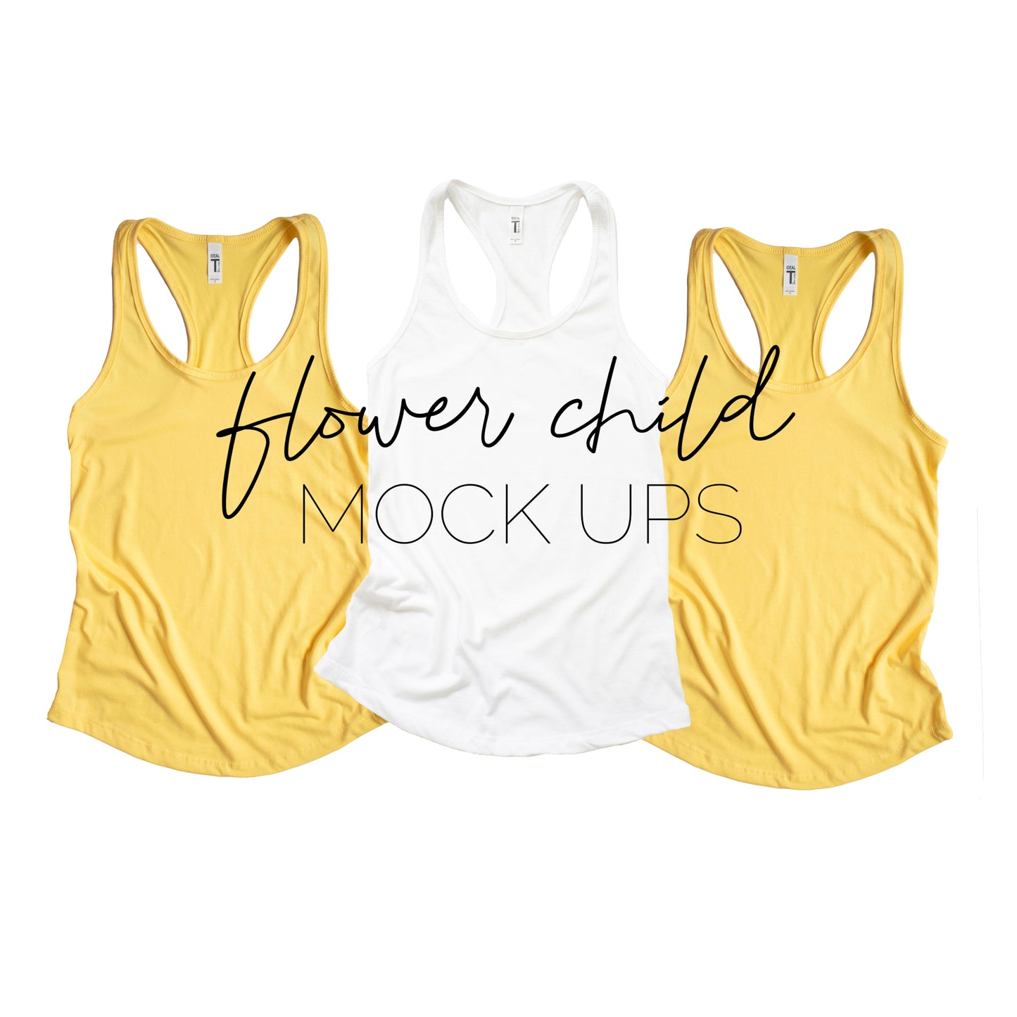 Next Level 1533 Banana Cream White Trio Mock-Up - flowerchildmockups