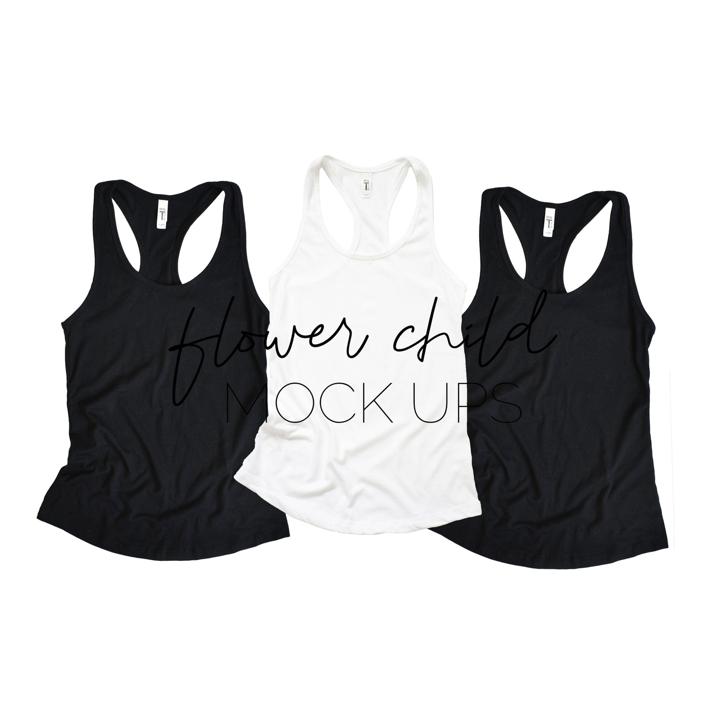 Next Level 1533 Black White Trio Mock-Up - flowerchildmockups