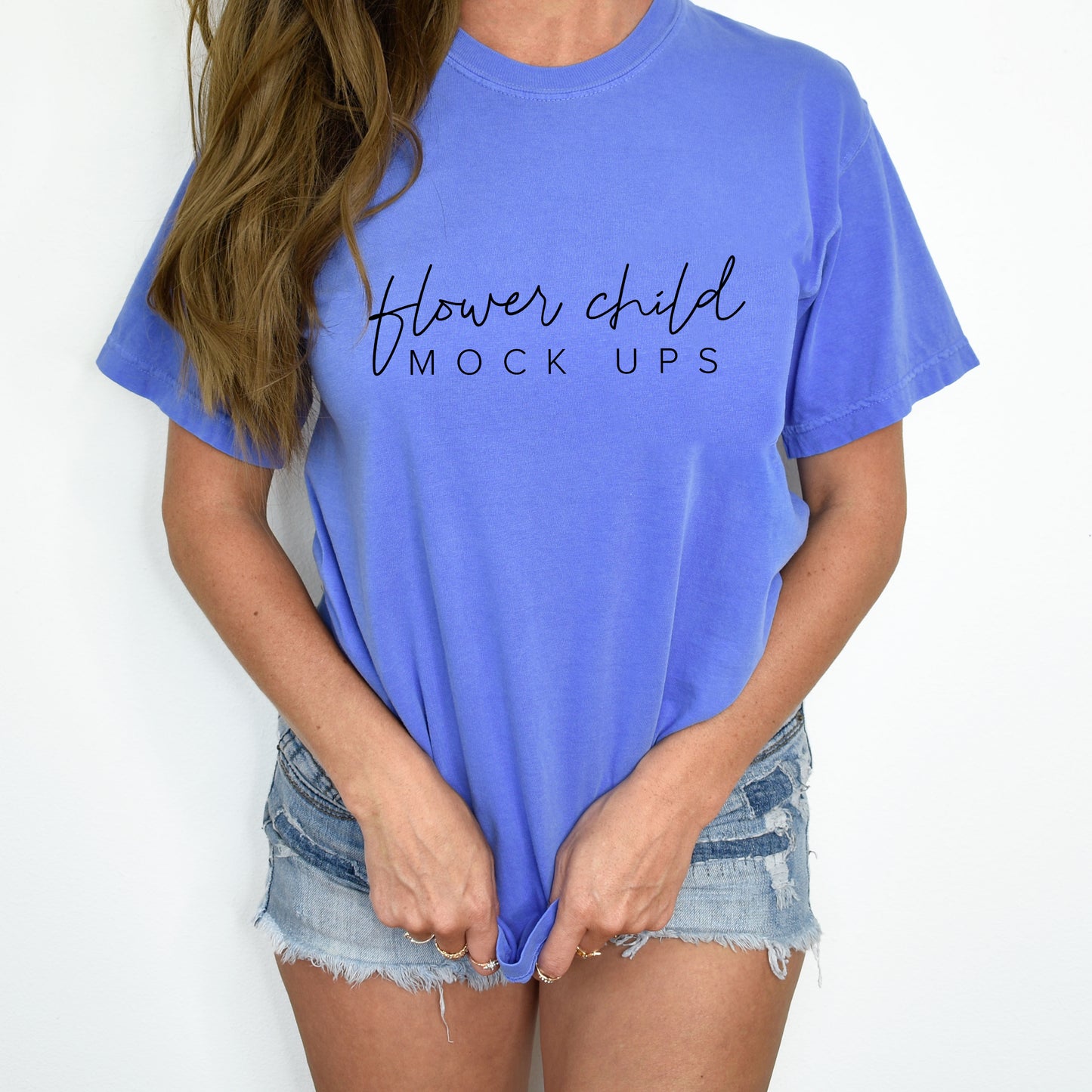 Comfort Colors 1717 Flo Blue Mockup Model