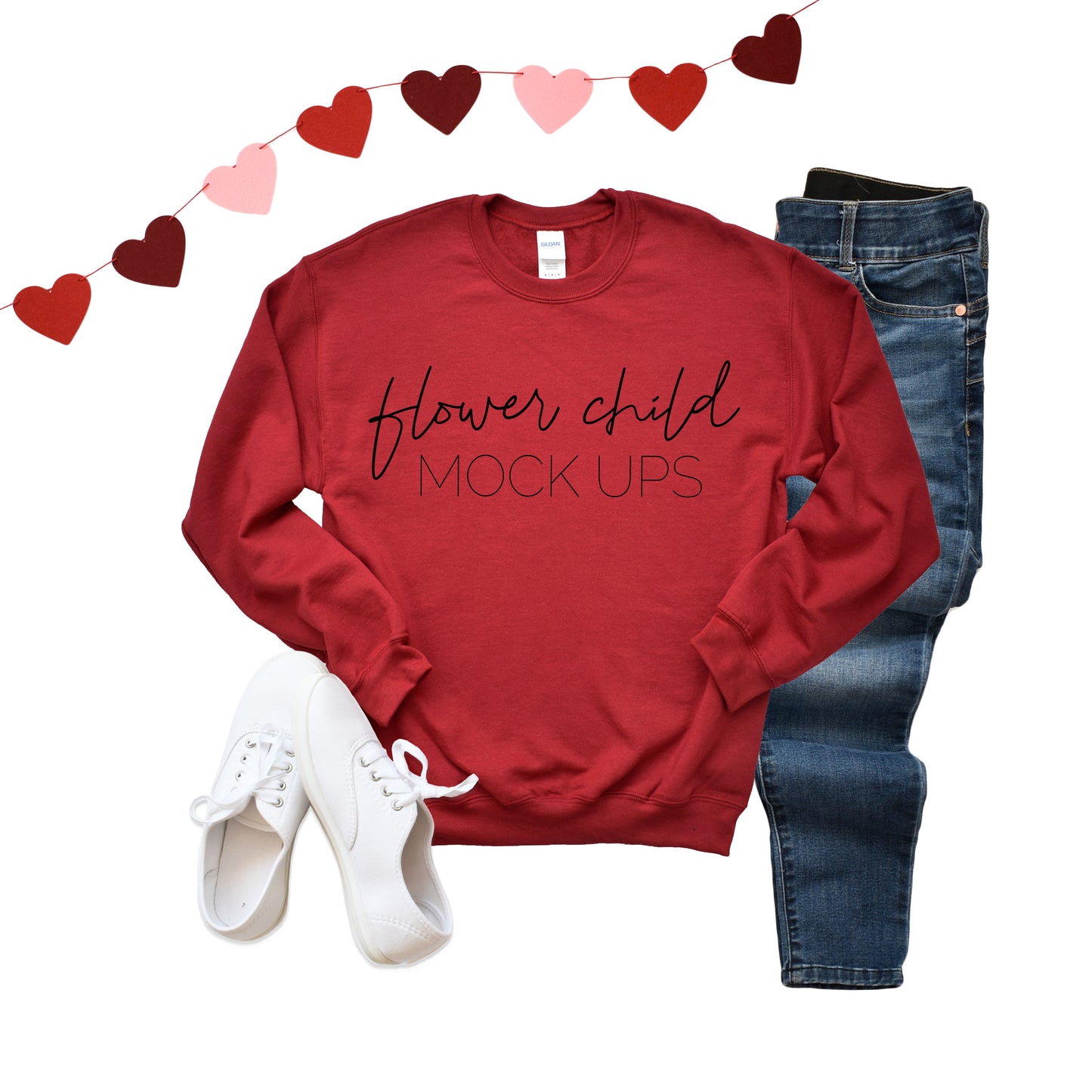 Gildan 180 Cardinal Valentine's Day Mockup - flowerchildmockups