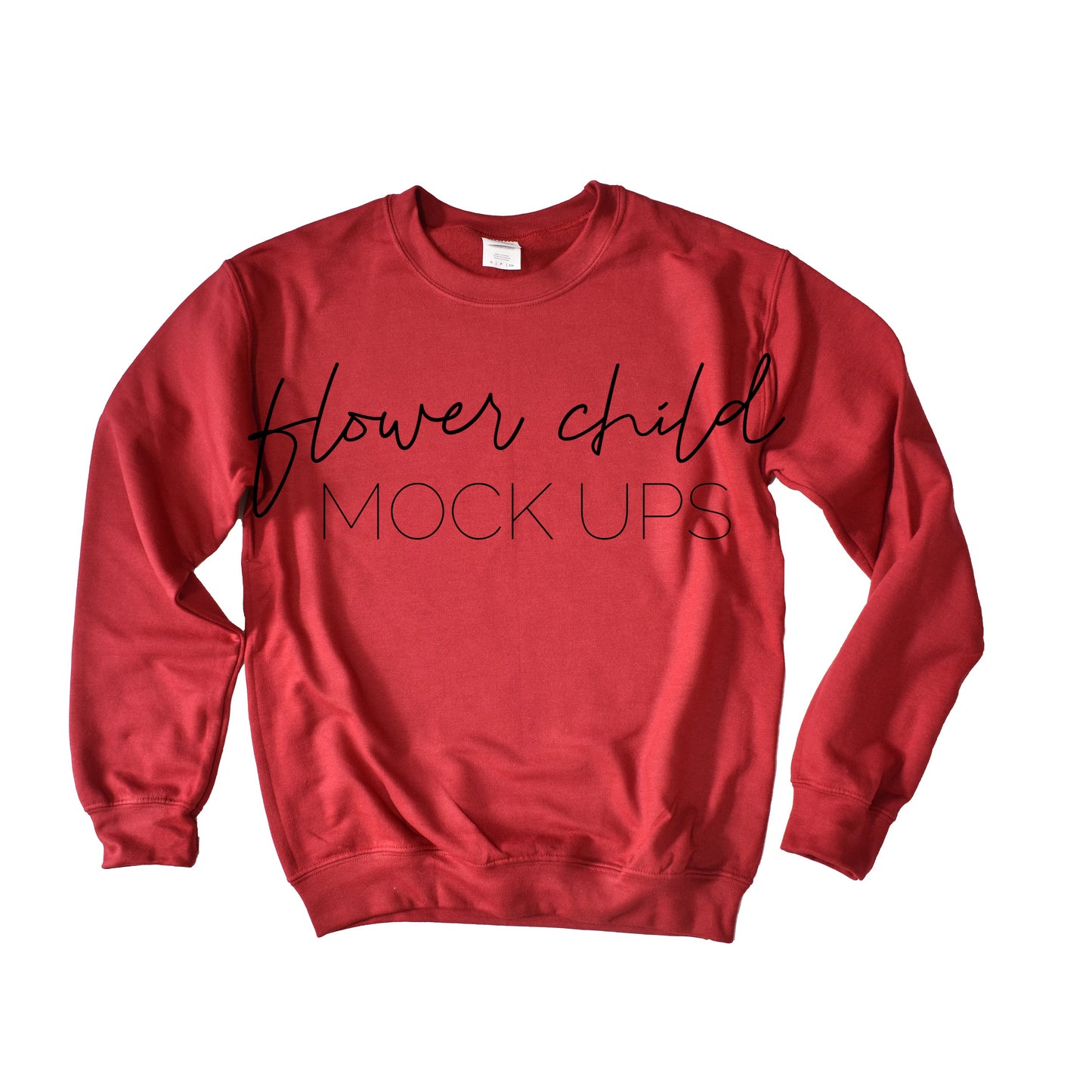 Gildan 18000 Sweatshirt Mock-up Cardinal Red - flowerchildmockups