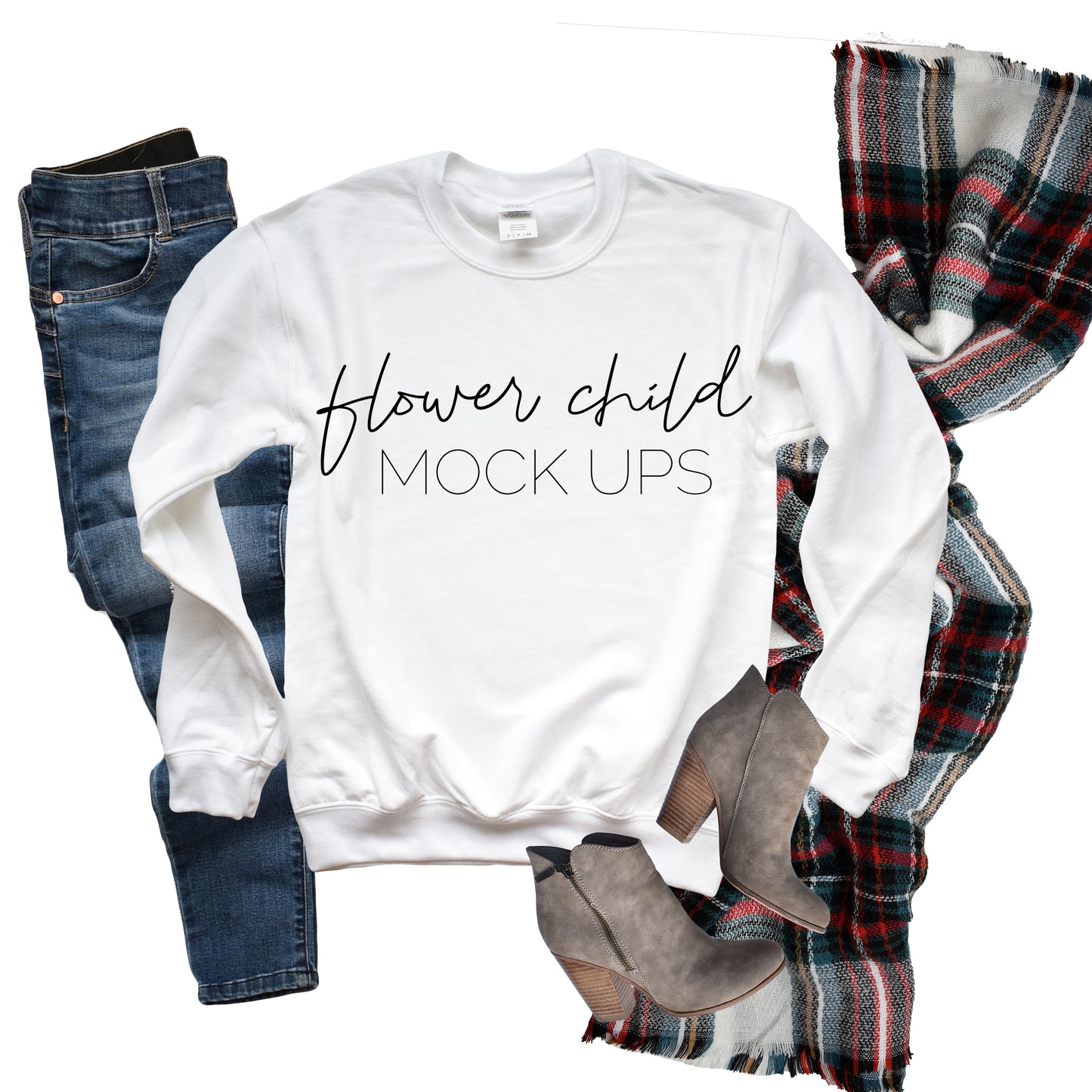 Gildan 180000 White Christmas Mockup - flowerchildmockups