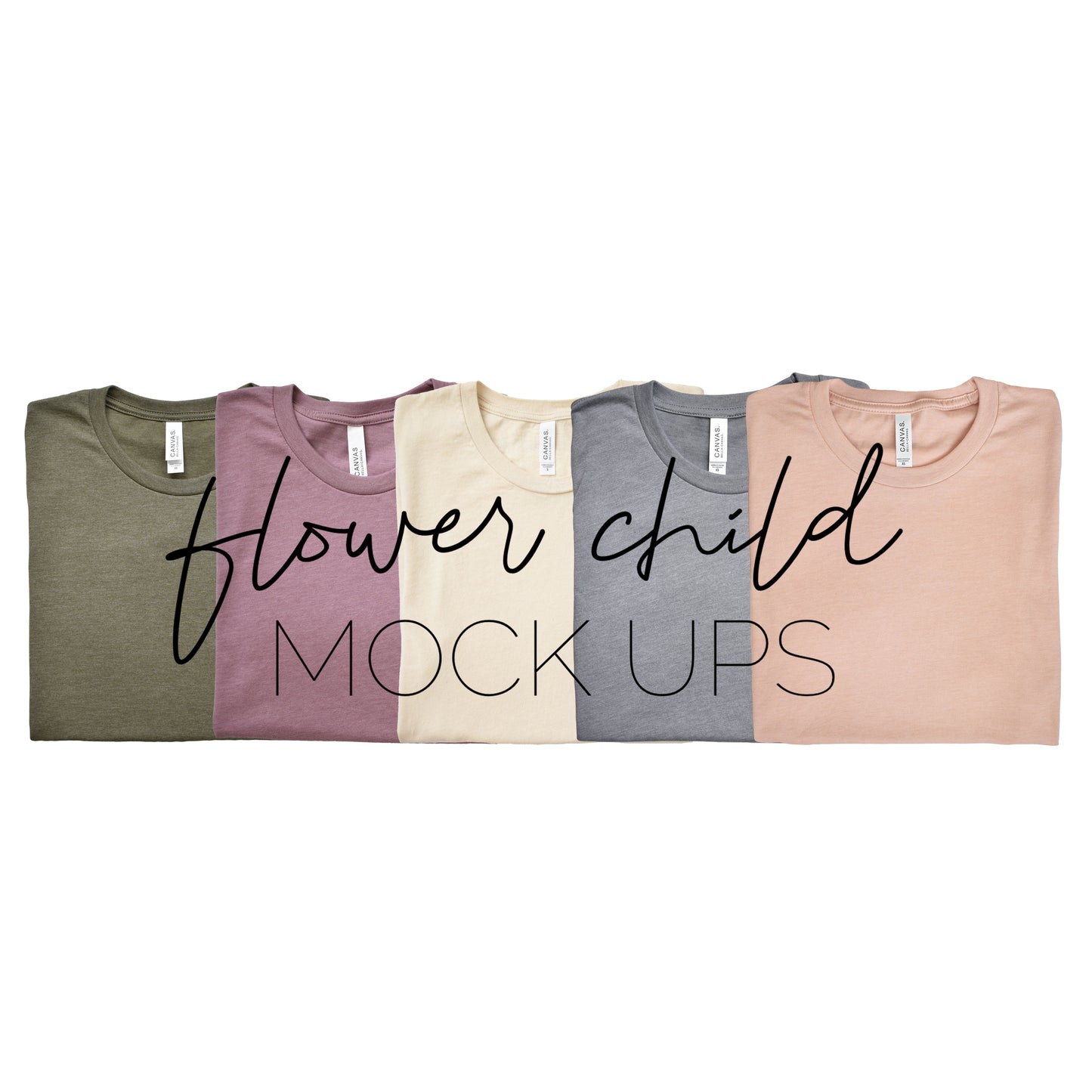 Bella Canvas Color Showcase Folded - flowerchildmockups