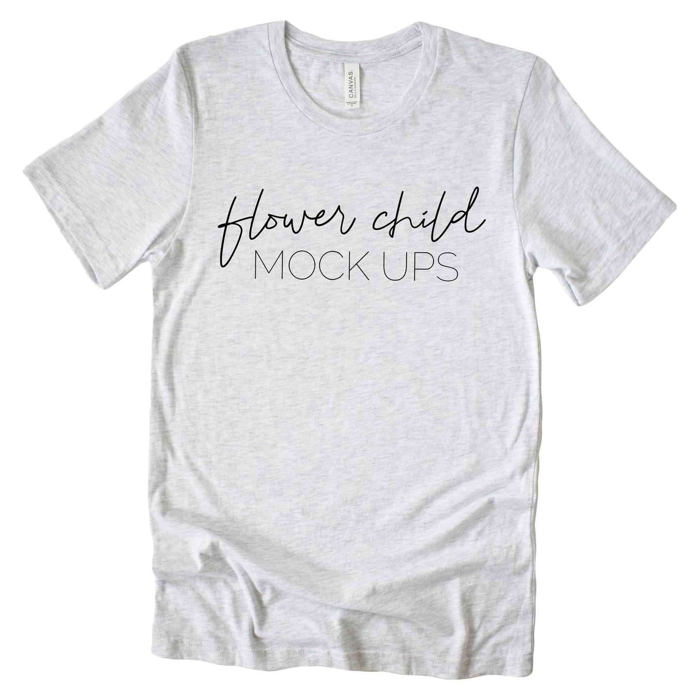 Bella Canvas 3001 Ash Mockup Relaxed - flowerchildmockups