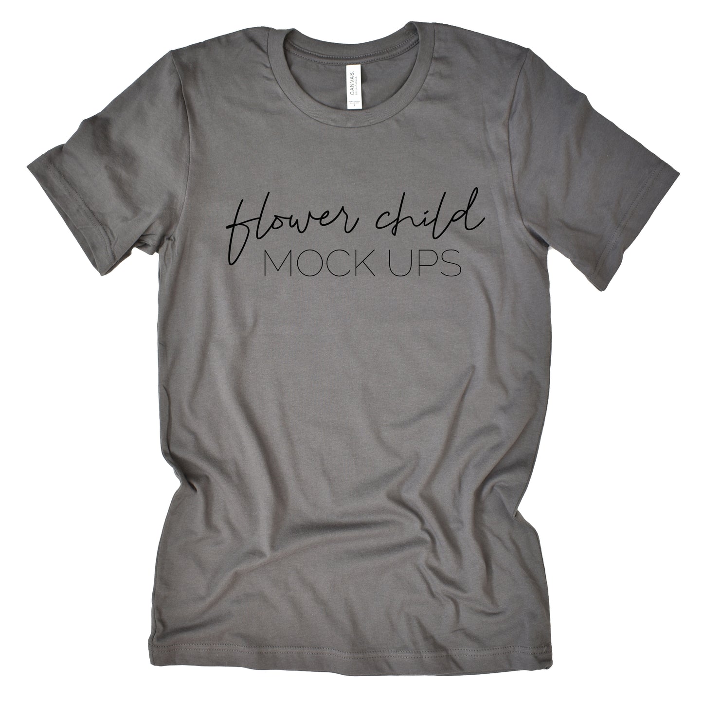 Bella Canvas 3001 Asphalt Mockup - flowerchildmockups