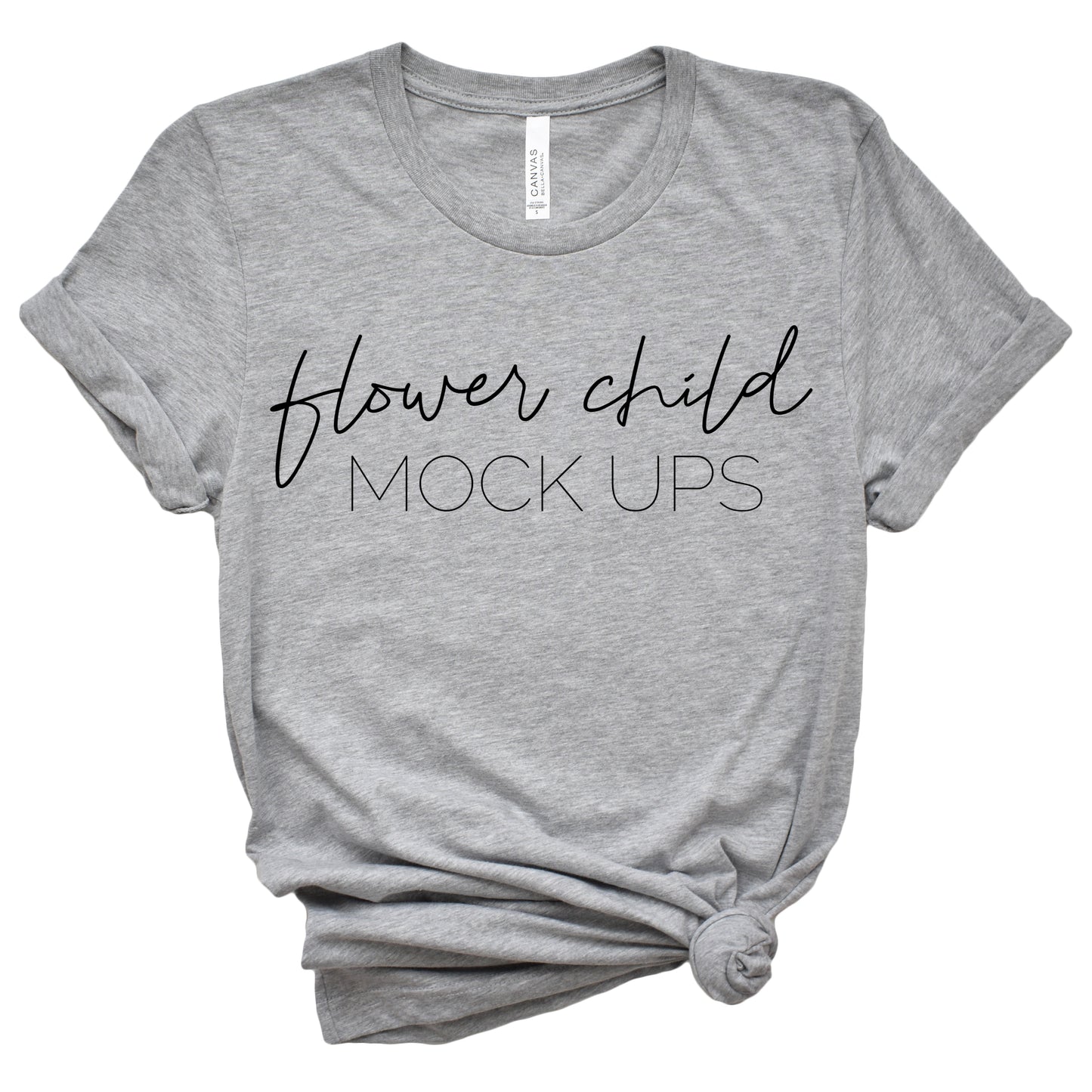 Bella Canvas 3001 Athletic Heather Side Knot - flowerchildmockups