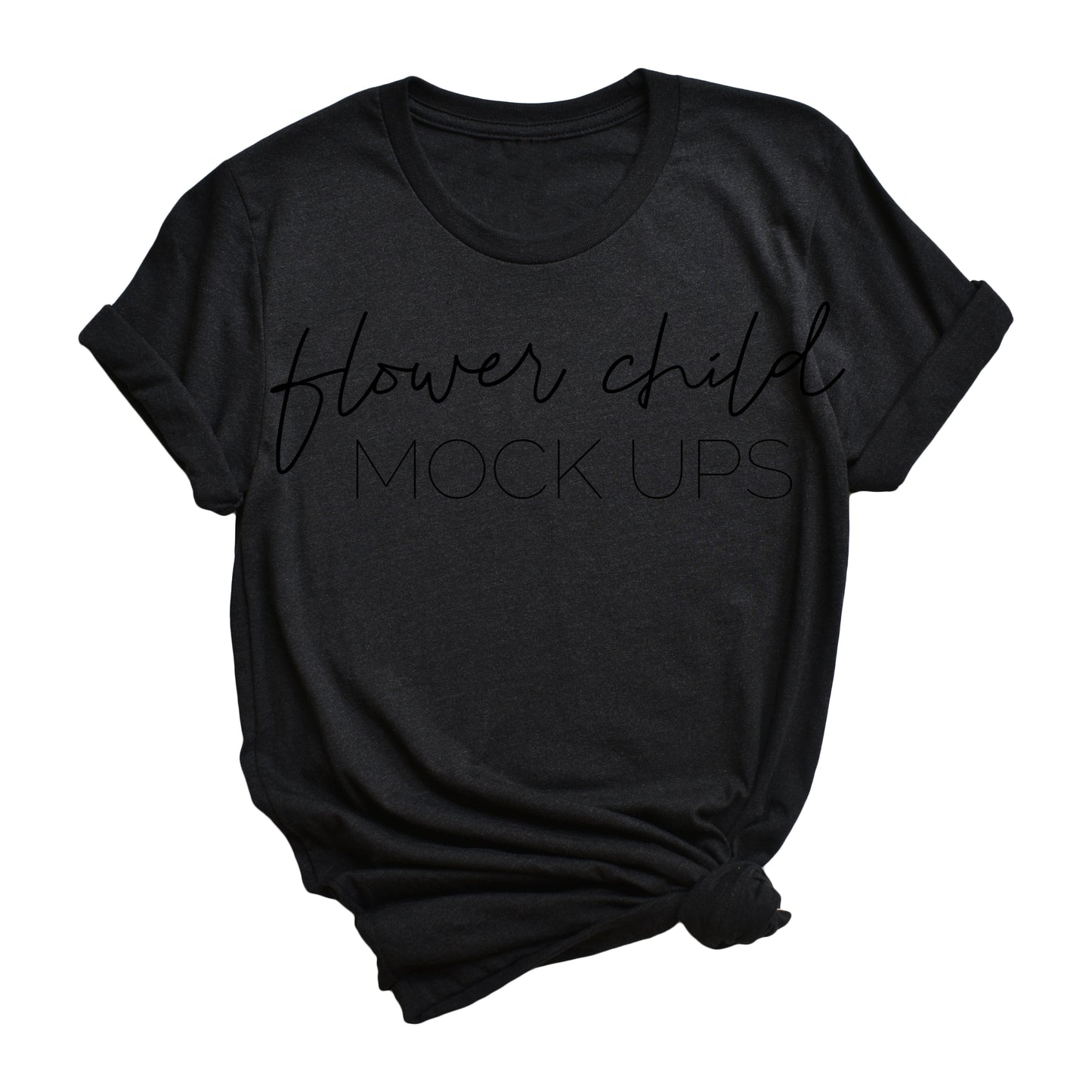 Bella Canvas 3001 Black Heather Tagless Mockup - flowerchildmockups