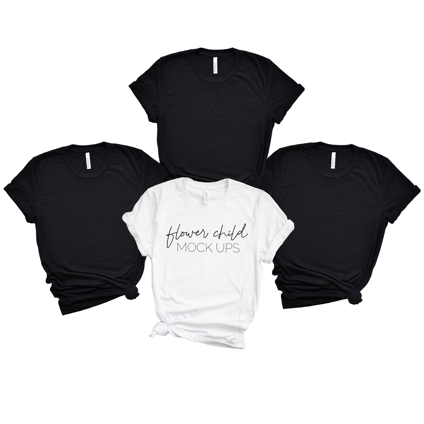 Bella canvas 3001 Bachelorette Mockup Black + White - flowerchildmockups