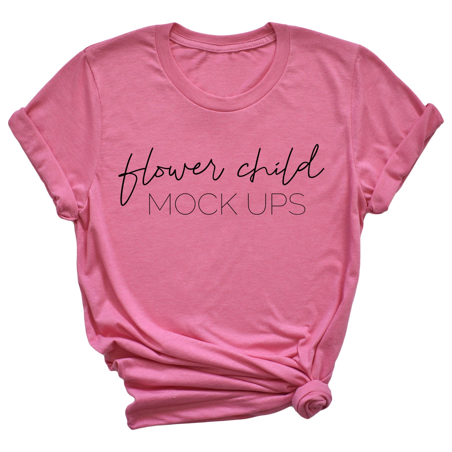 Bella Canvas 3001 Charity Pink Side Knot TAGLESS - flowerchildmockups