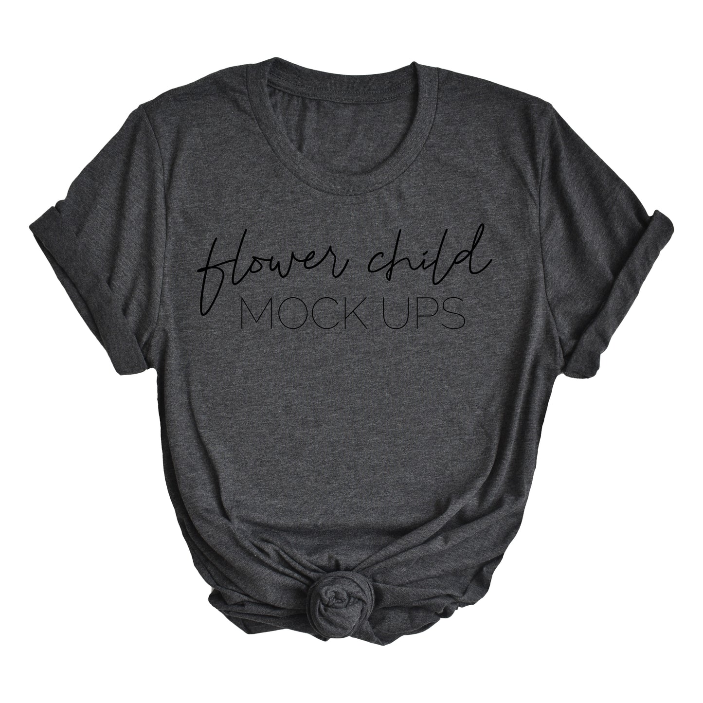 Bella Canvas 3001 Dark Grey Heather Center Knot TAGLESS - flowerchildmockups