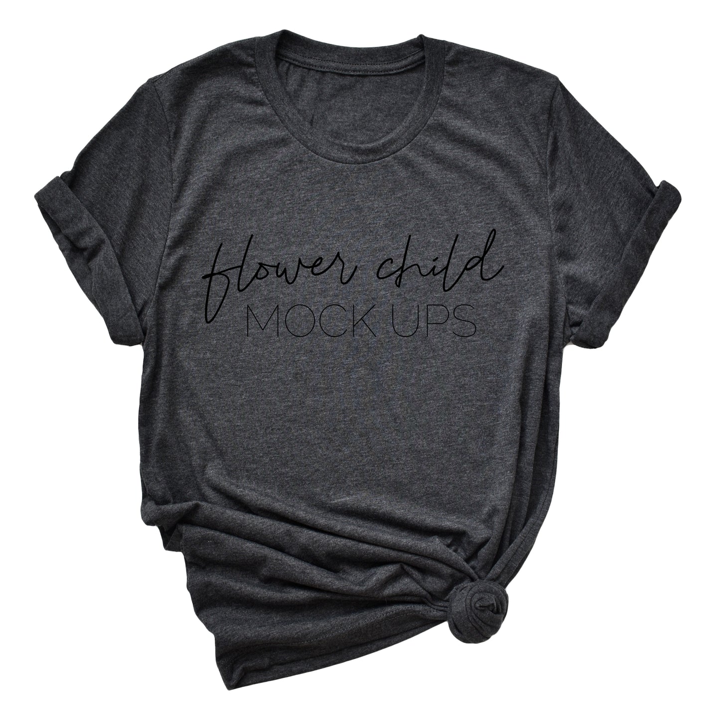 Bella Canvas 3001 Dark Grey Heather Side Knot TAGLESS - flowerchildmockups