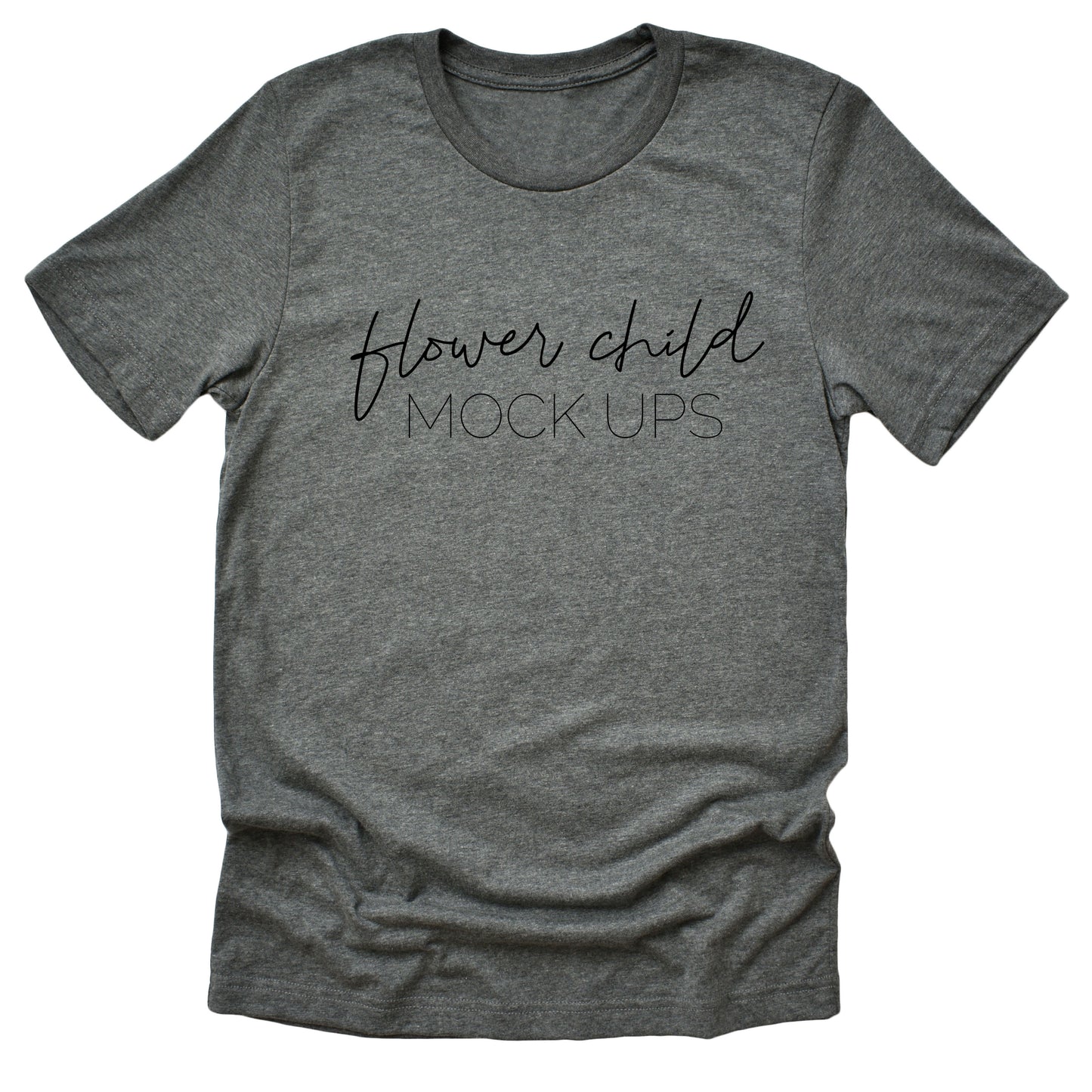 Bella Canvas 3001 Deep Heather Mockup Relaxed TAGLESS - flowerchildmockups