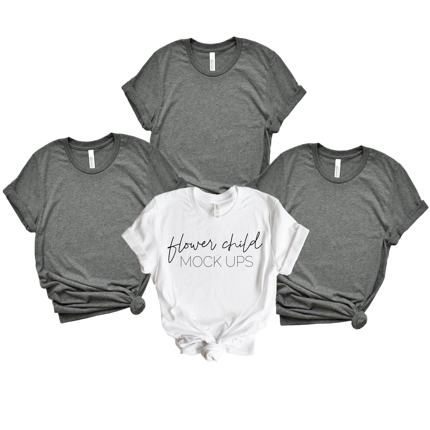 Bella Canvas 3001 Deep Heather + White Bachelorette Mockup - flowerchildmockups