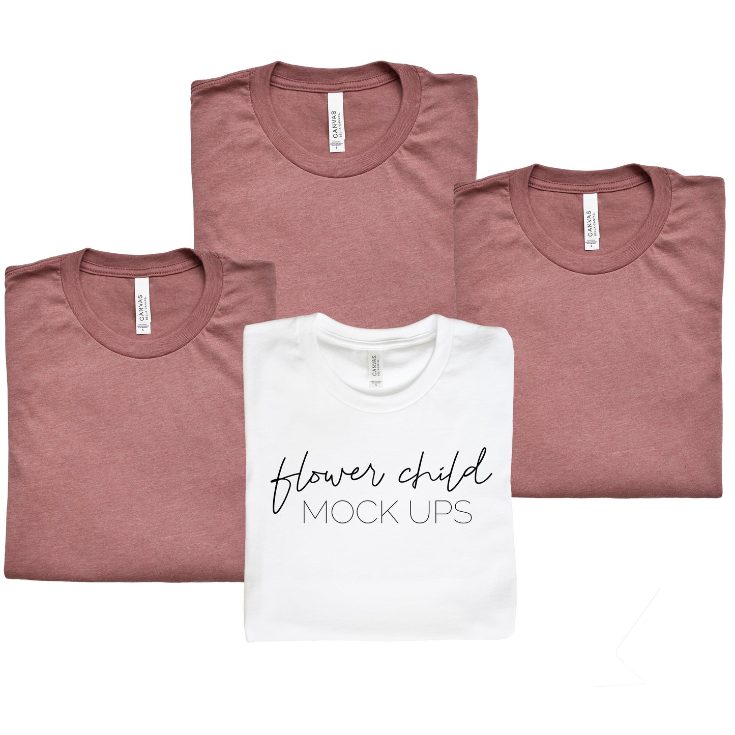 Bella Canvas 3001 Heather Mauve Bachelorette Mockup Folded - flowerchildmockups