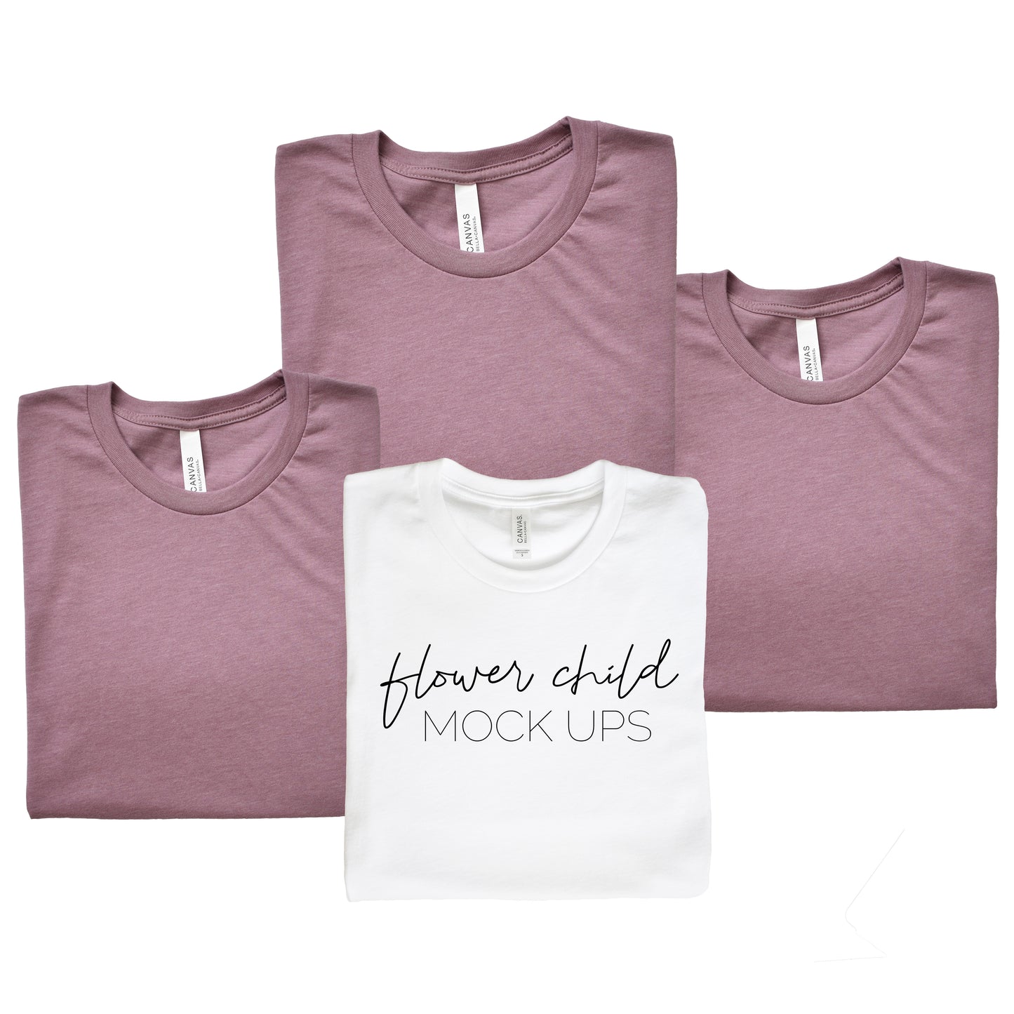 Bella Canvas 3001 Heather Orchid Folded Bachelorette Mockup - flowerchildmockups