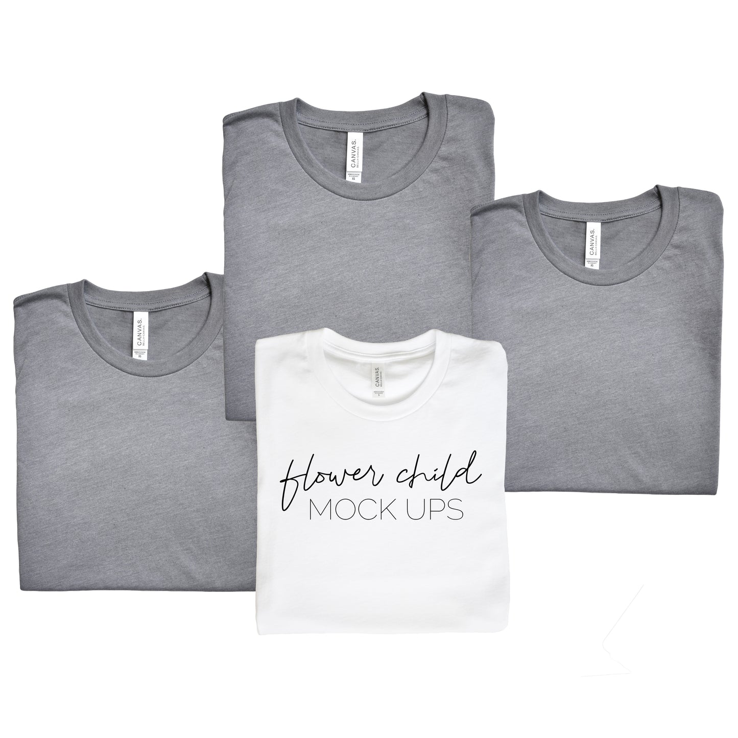 Bella Canvas 3001 Heather Storm Bachelorette Mockup Folded - flowerchildmockups