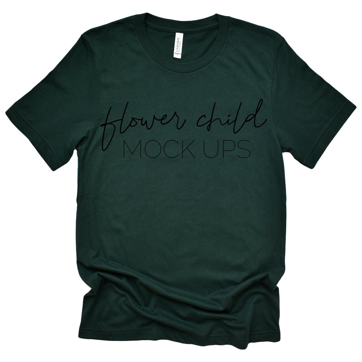 Bella Canvas 3001 Forest Mock-up Relaxed - flowerchildmockups