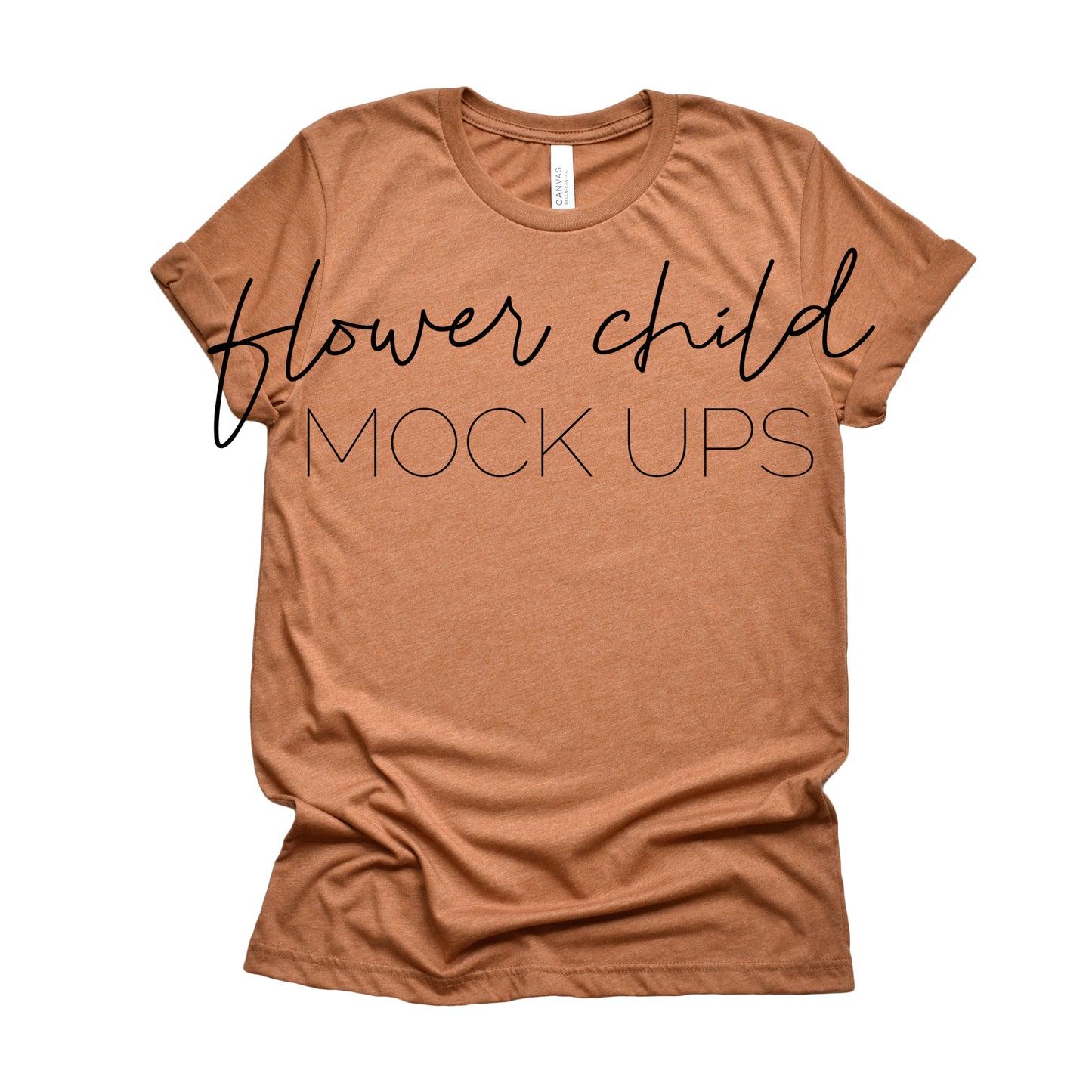 Bella Canvas 3001 Heather Autumn Mockup Relaxed - flowerchildmockups