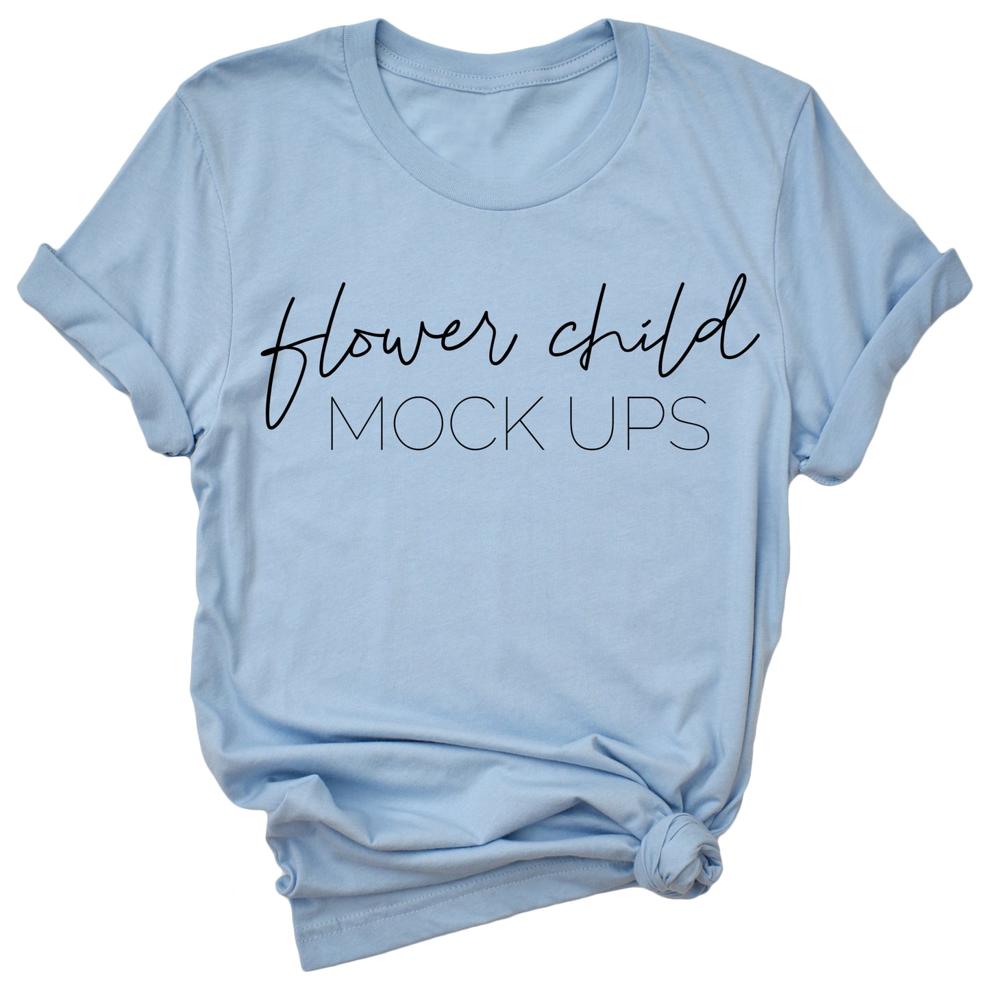 Bella Canvas 3001 Heather Blue Side Knot TAGLESS - flowerchildmockups