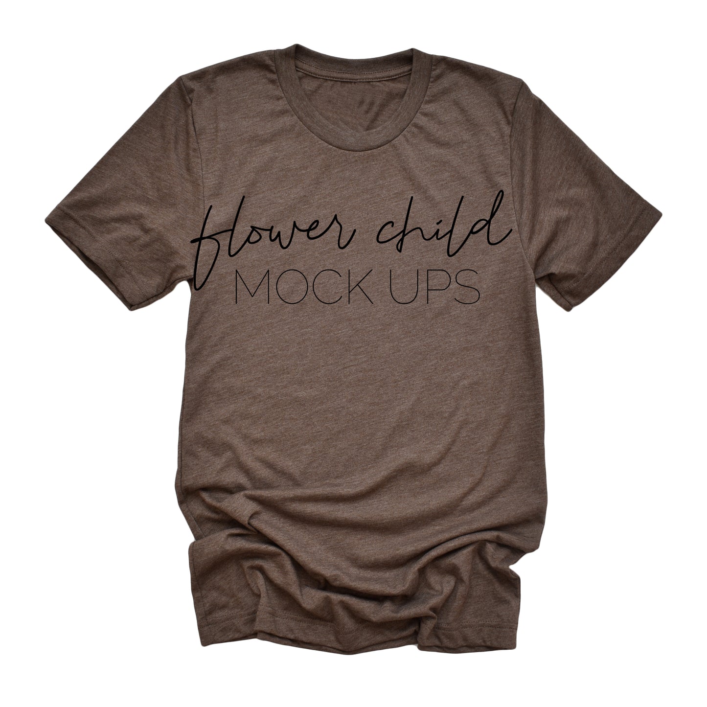 Bella Canvas 3001 Heather Brown Mockup Relaxed - flowerchildmockups