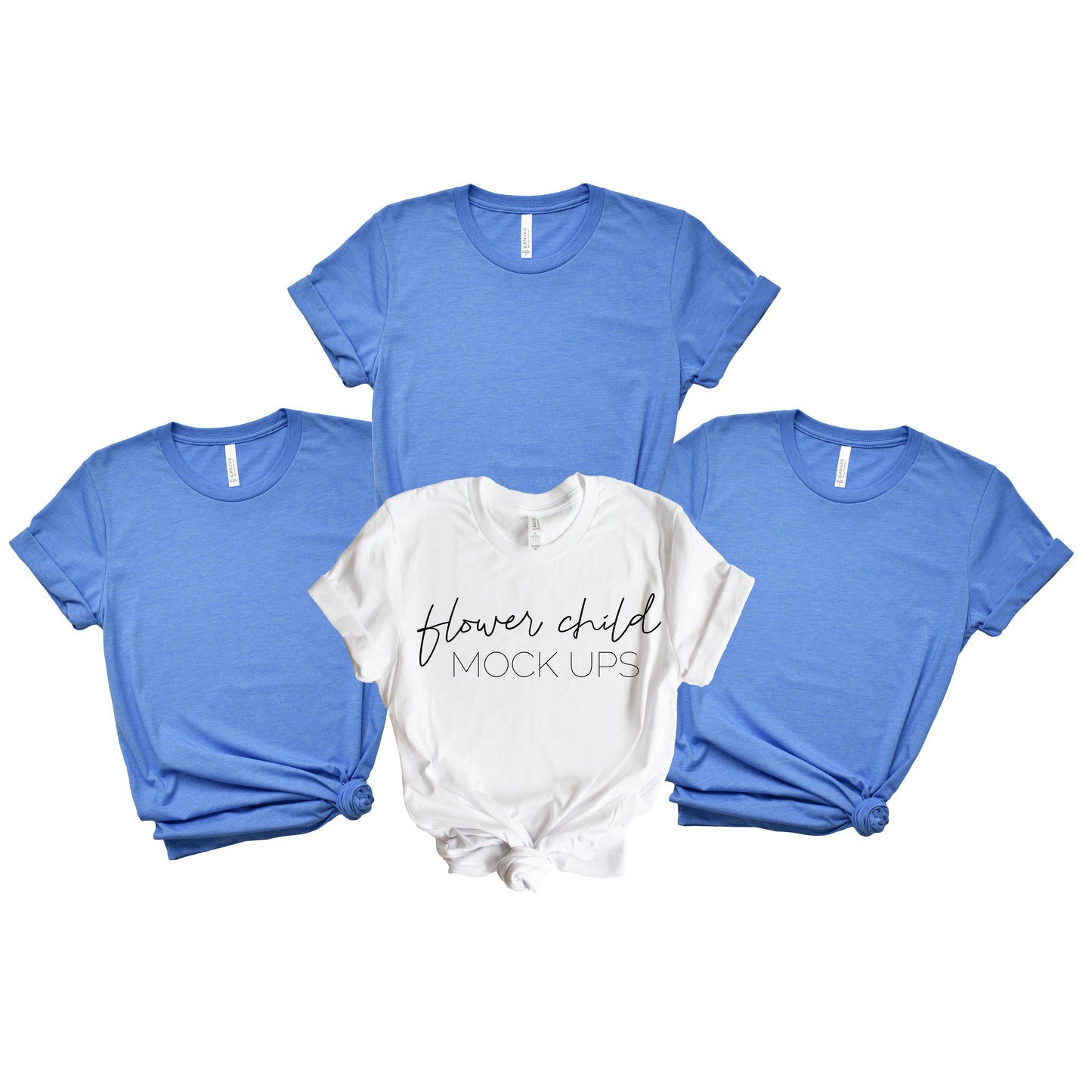 Bella Canvas 3001 Heather Columbia Blue Bachelorette Mockup - flowerchildmockups