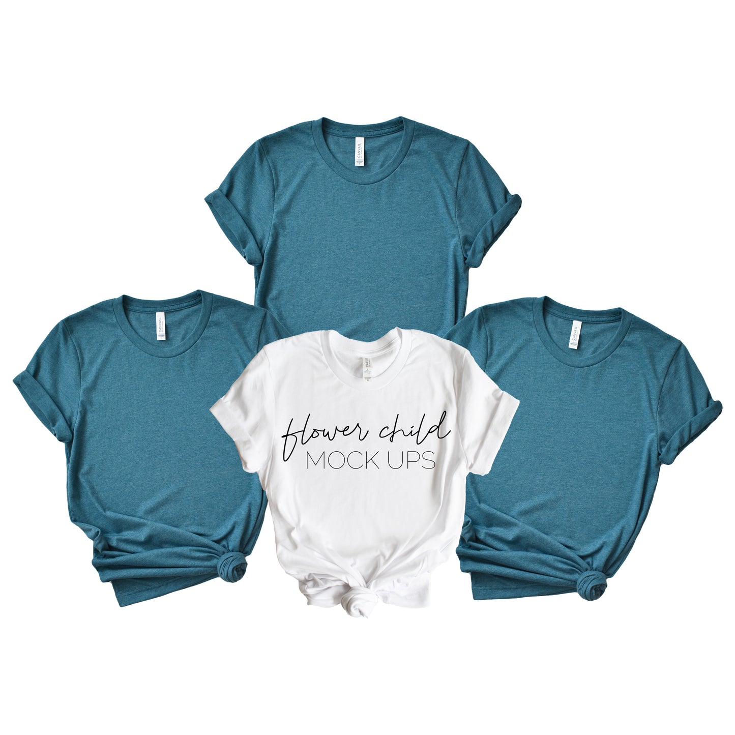 Bella Canvas 3001 Heather Deep Teal Bachelorettte Mockup - flowerchildmockups