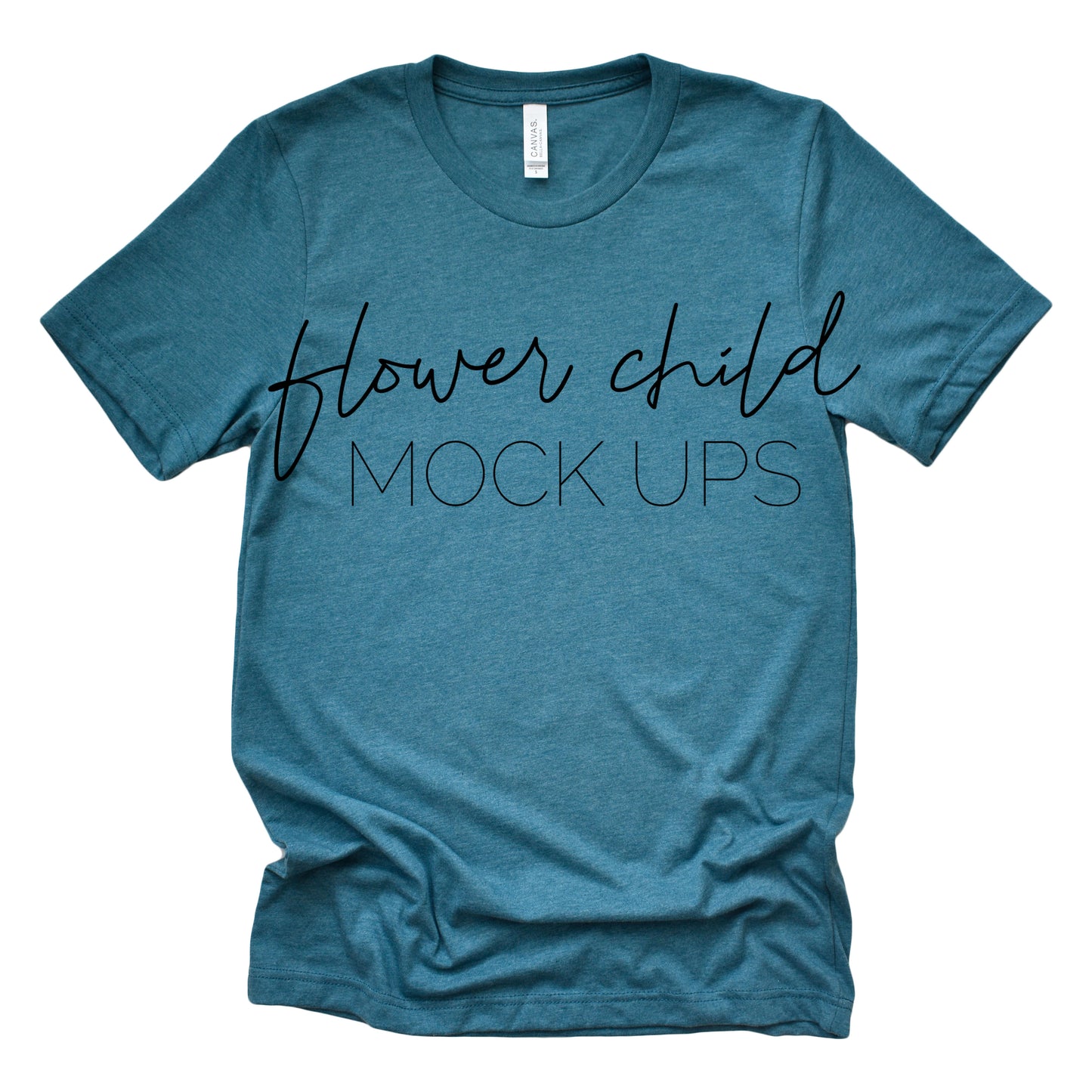 Bella Canvas 3001 Heather Deep Teal Relaxed - flowerchildmockups