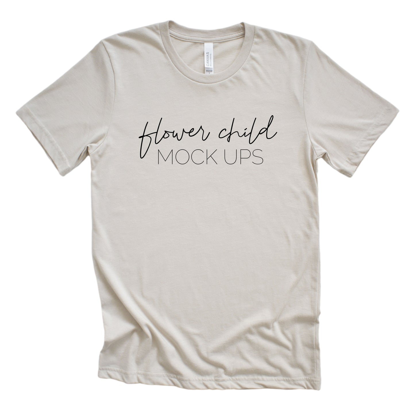 Bella Canvas 3001 Heather Dust Mockup - flowerchildmockups