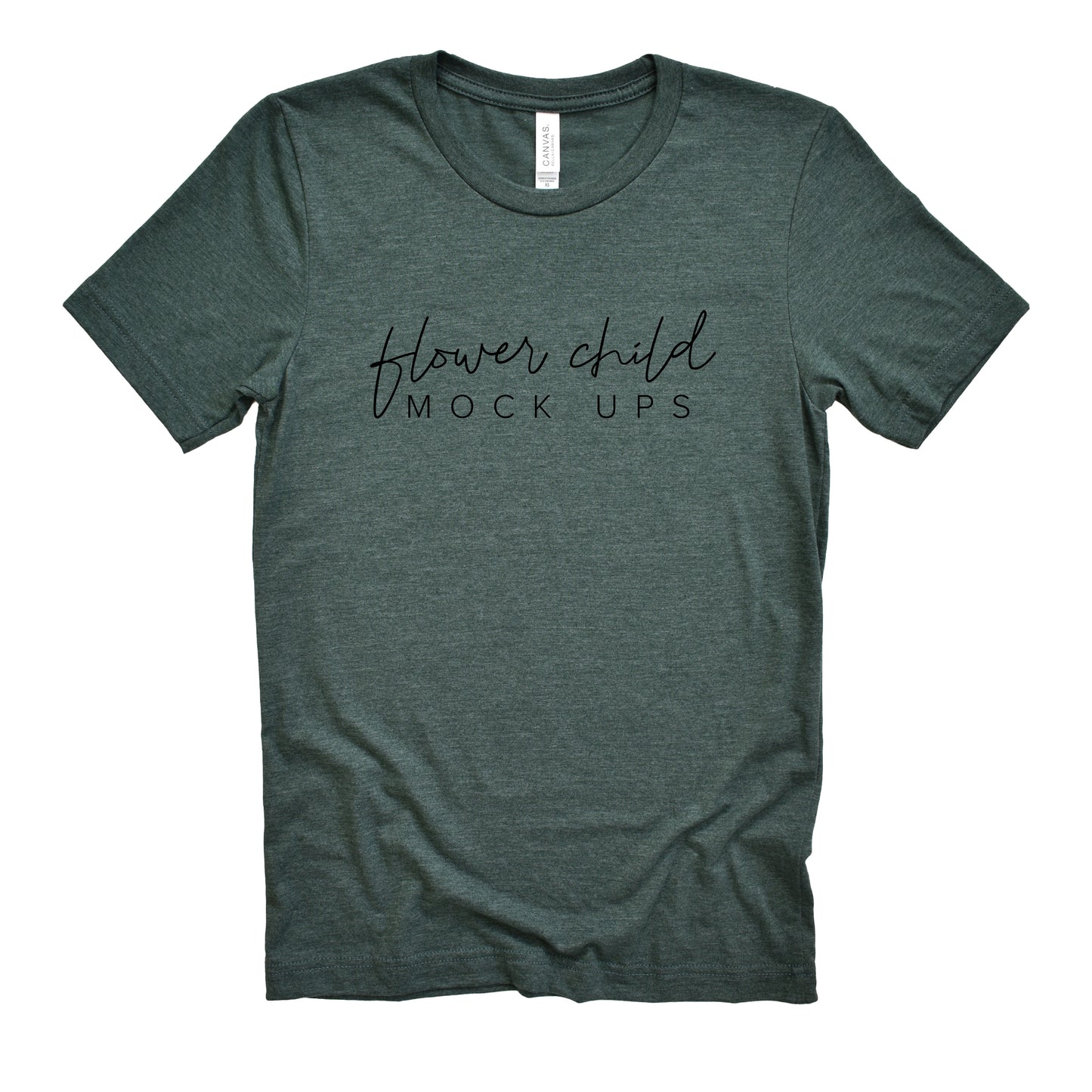 Bella Canvas 3001 Heather Forest Mockup Relaxed