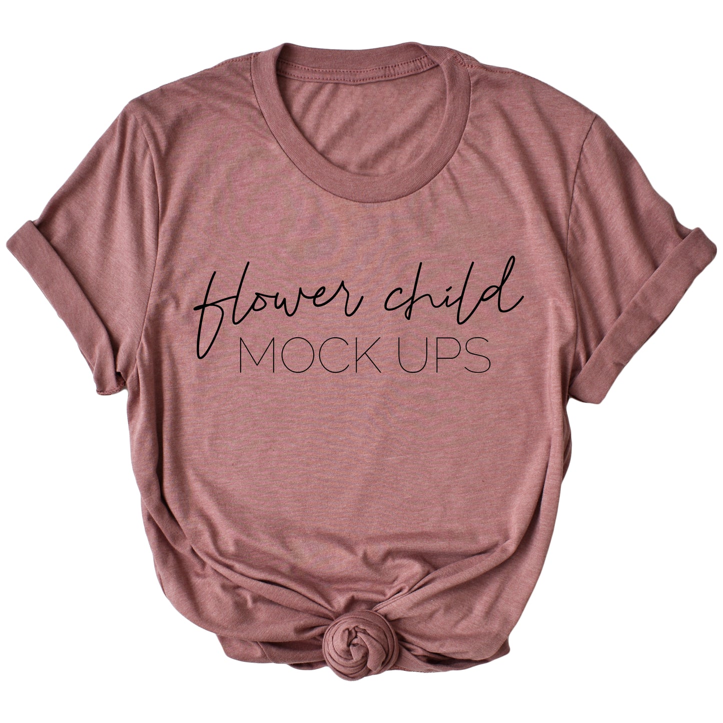 Bella Canvas 3001 Heather Mauve Center Knot TAGLESS - flowerchildmockups