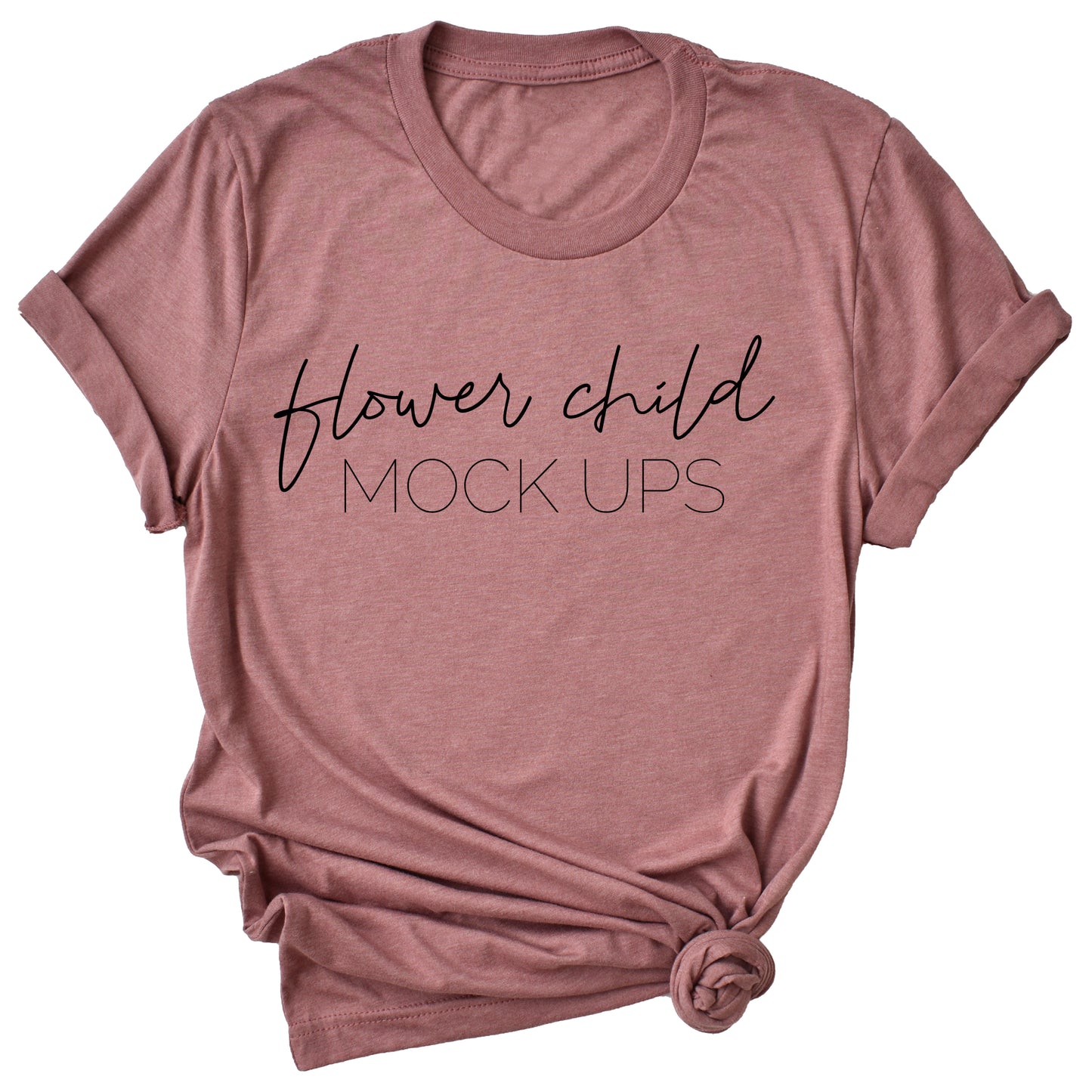 Bella Canvas 3001 Heather Mauve Side Knot TAGLESS - flowerchildmockups