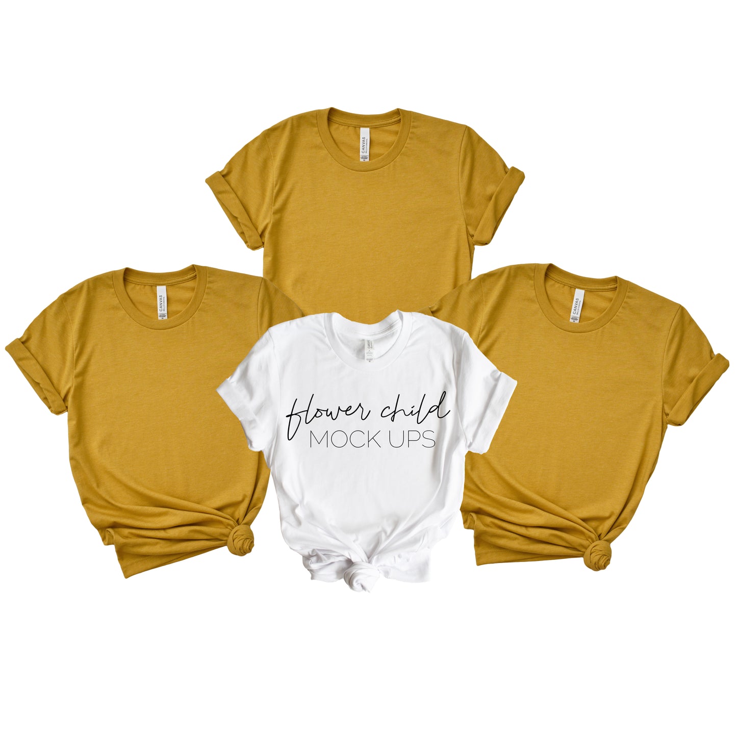 Bella Canvas 3001 Heather Mustard Bachelorette Mockup - flowerchildmockups