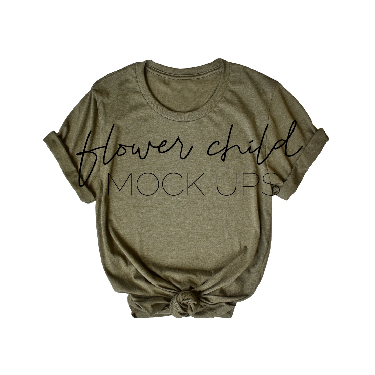 Bella Canvas 3001 Heather Olive Center Knot Tagless - flowerchildmockups