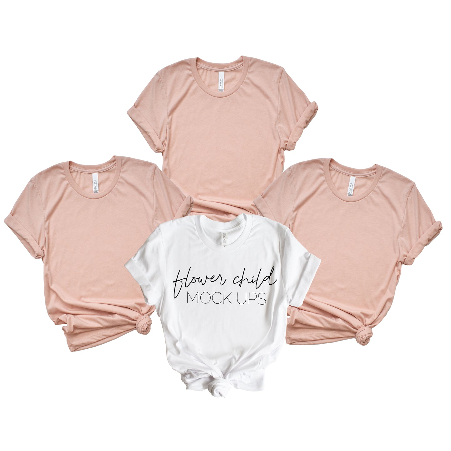 Bella Canvas 3001 Heather Peach Bachelorette Mockup - flowerchildmockups