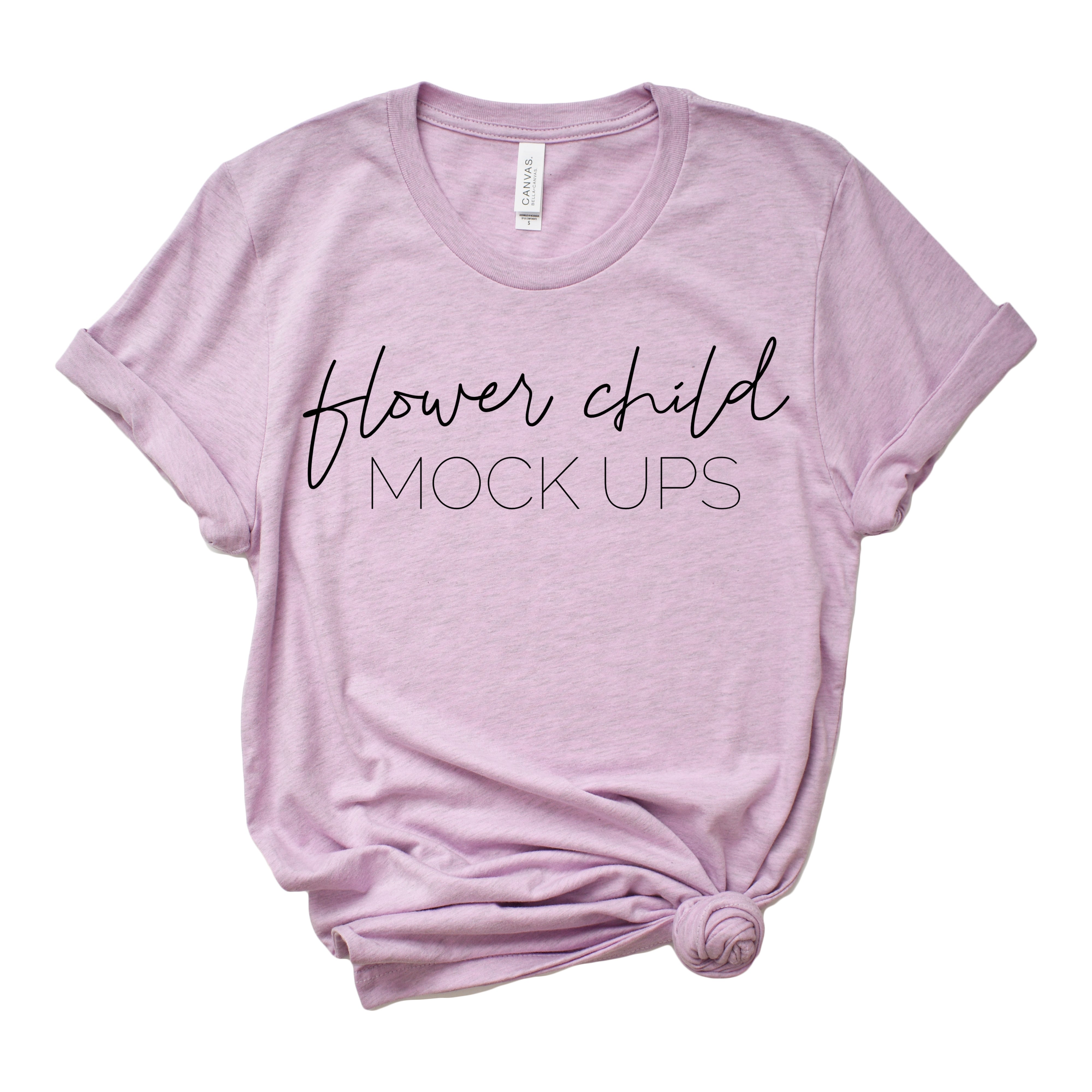 Child Heather Mock-ups 3001 Prism Lilac – Flower Side Canvas Knot Bella