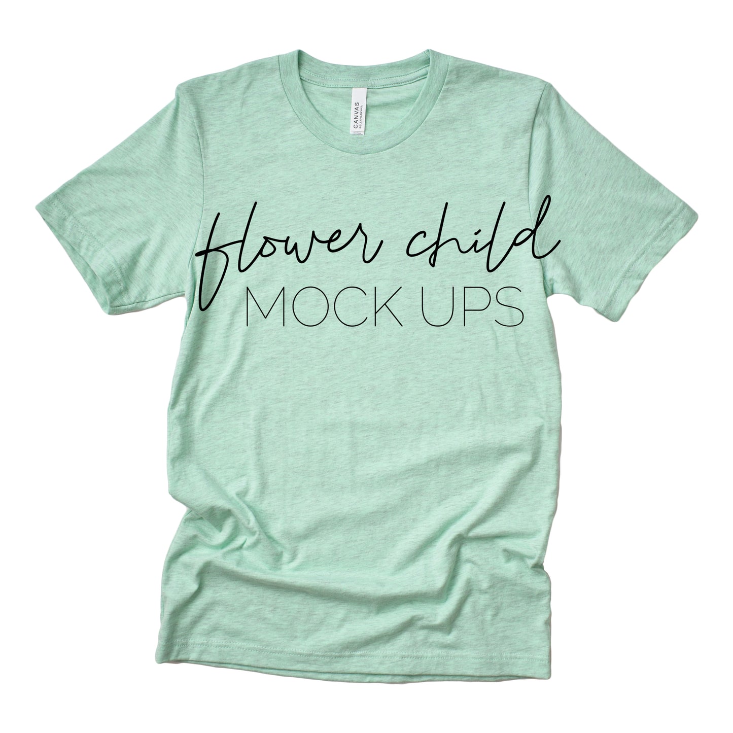 Bella Canvas 3001 Heather Prism Mint Mockup Relaxed - flowerchildmockups