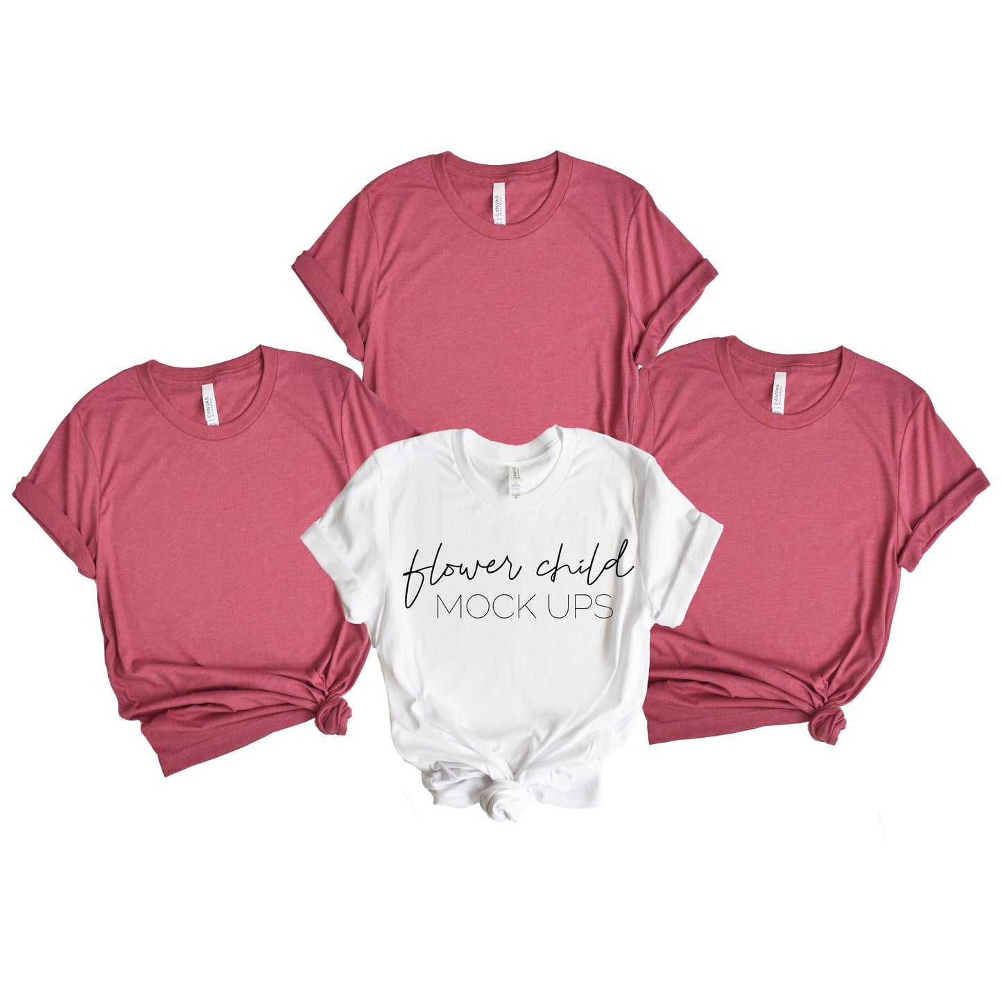 Bella Canvas 3001 Raspberry Bachelorette Mockup - flowerchildmockups