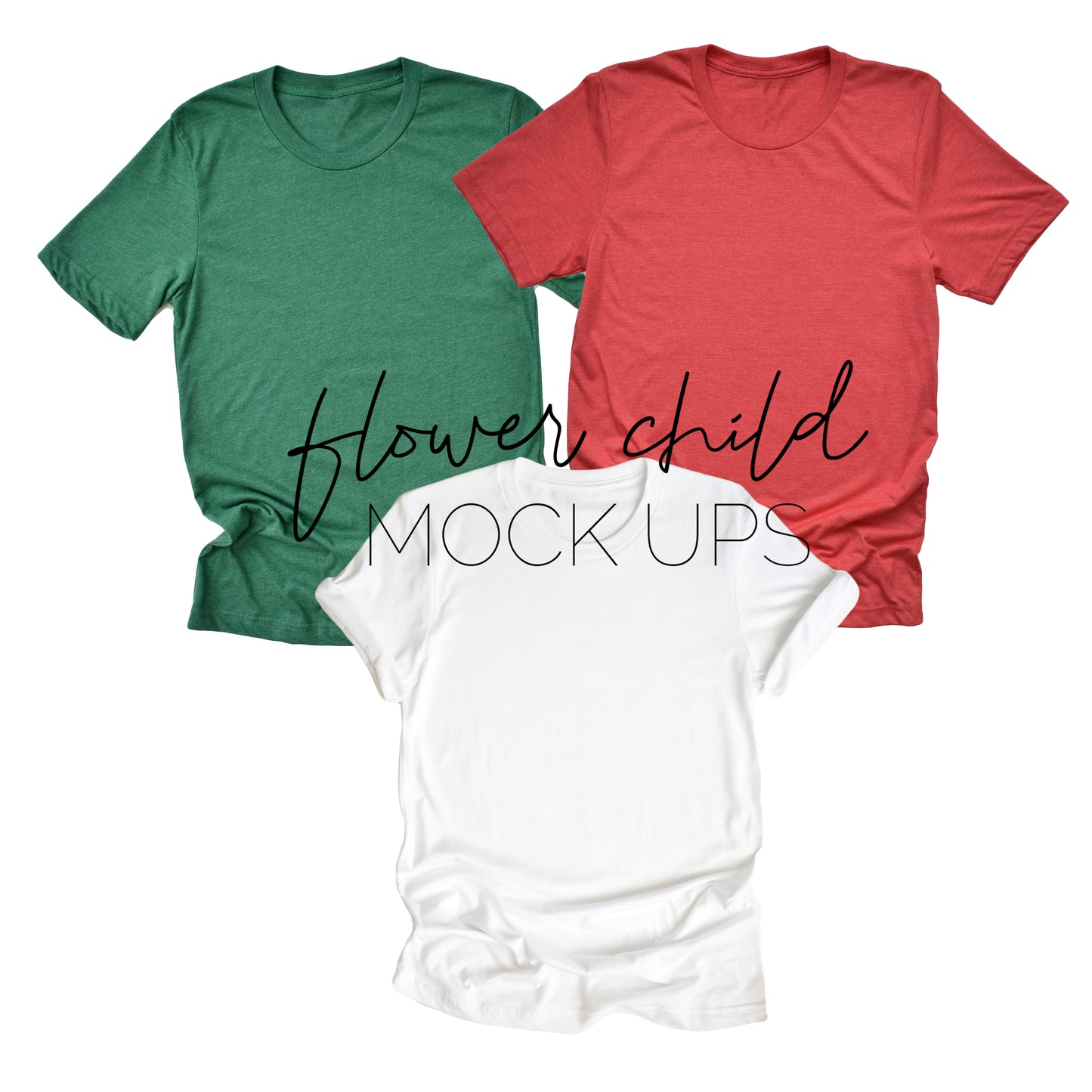 Bella Canvas 3001 Heather Red Heather Grass + White Relaxed - flowerchildmockups