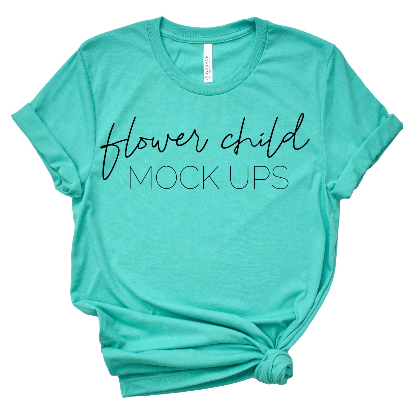 Bella Canvas 3001 Heather Sea Green - flowerchildmockups