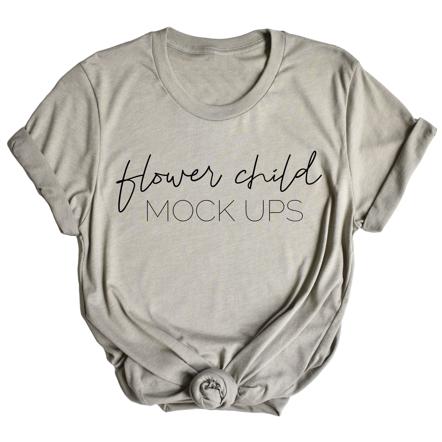 Bella Canvas 3001 Heather Stone Mockup TAGLESS - flowerchildmockups