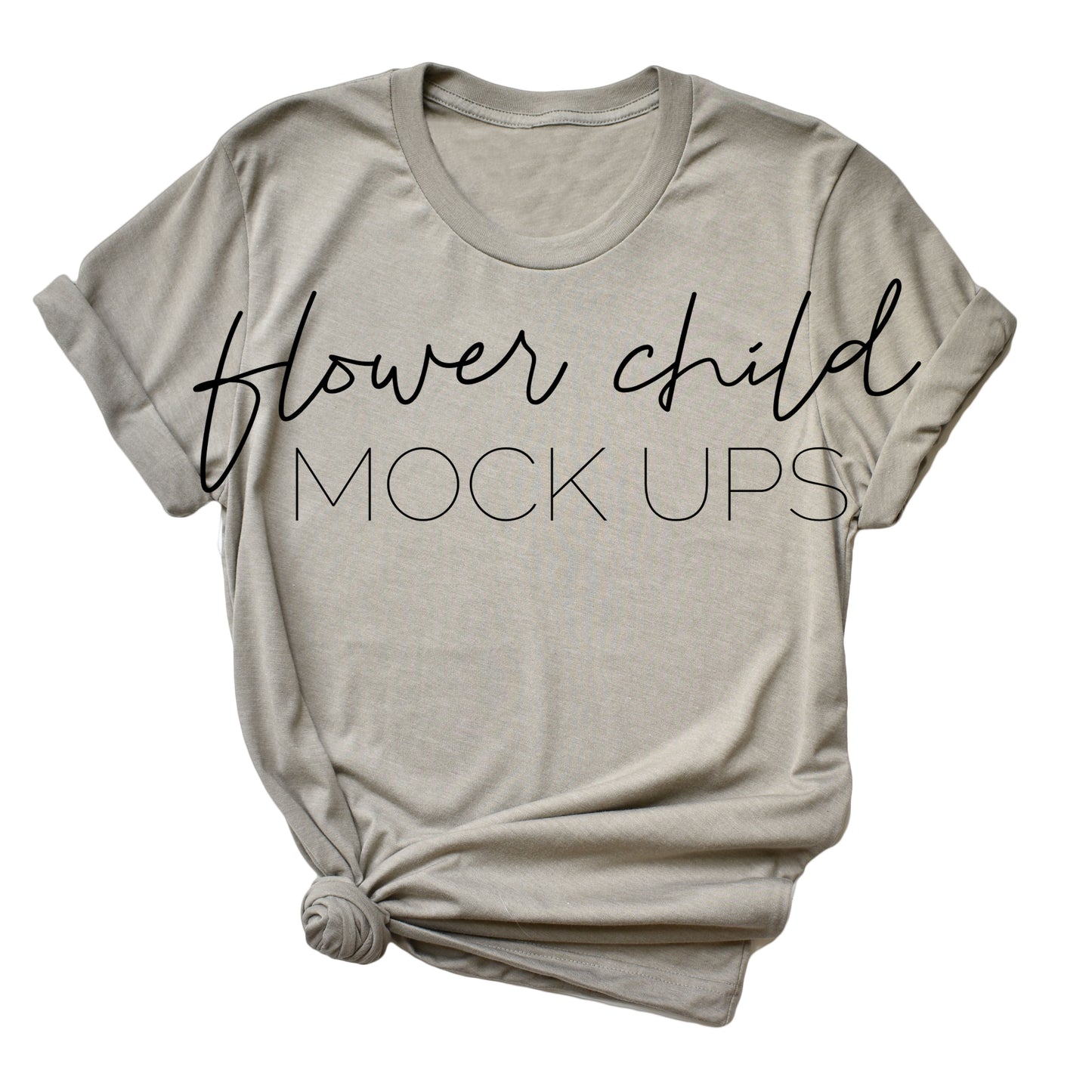 Bella Canvas 3001 Heather Stone Side Knot Tagless - flowerchildmockups