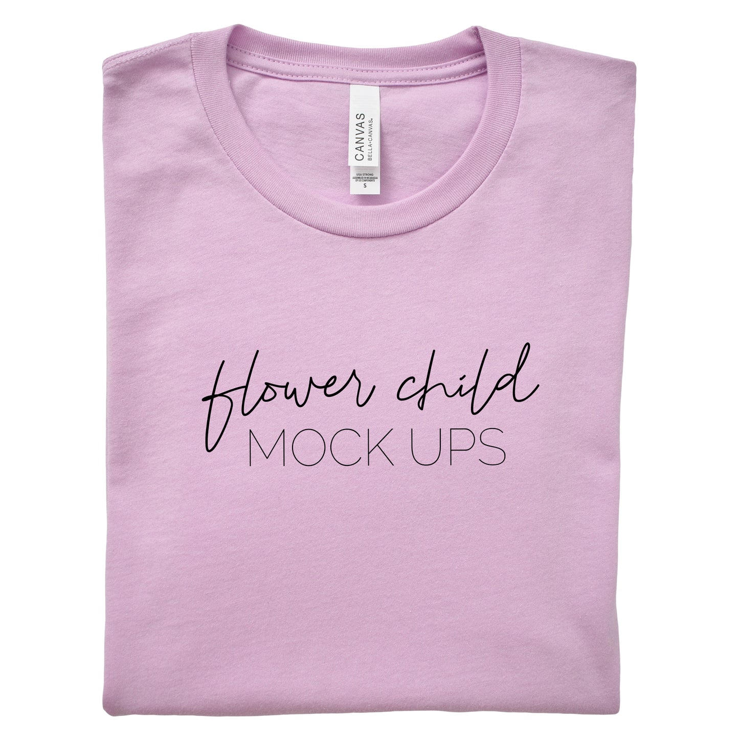 Bella Canvas 3001 Lilac Mockup Folded - flowerchildmockups