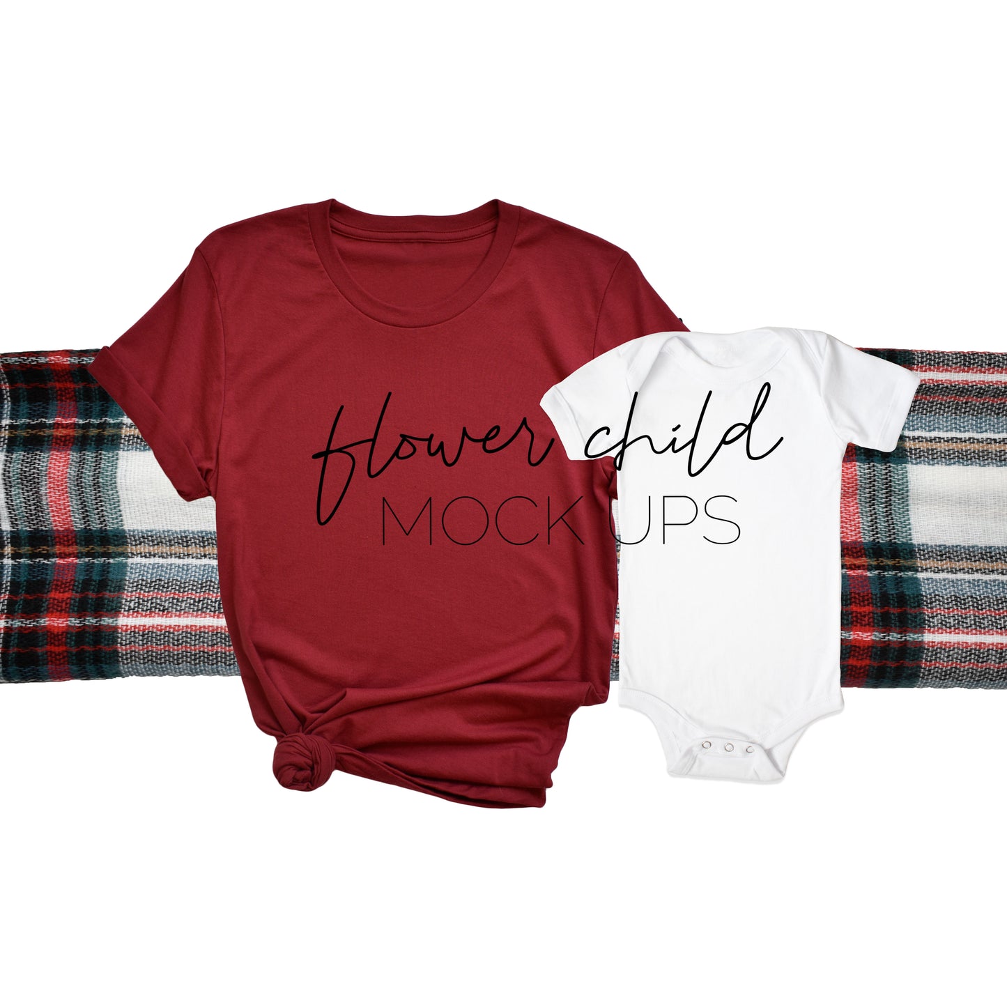 Mommy and Me Bella Canvas 3001 Cardinal Christmas - flowerchildmockups